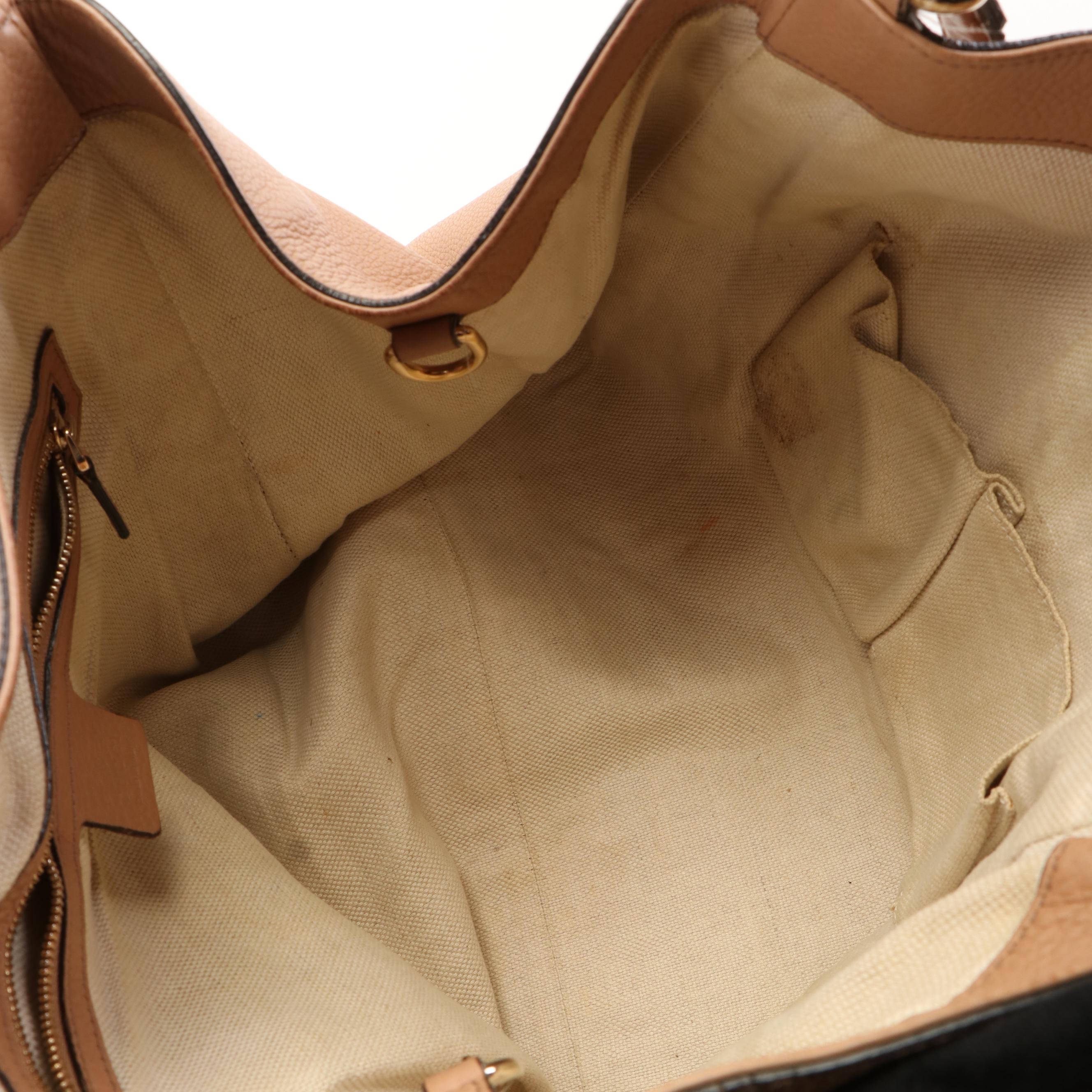 Gucci Soho GG Pebbled  Leather Tote Bag