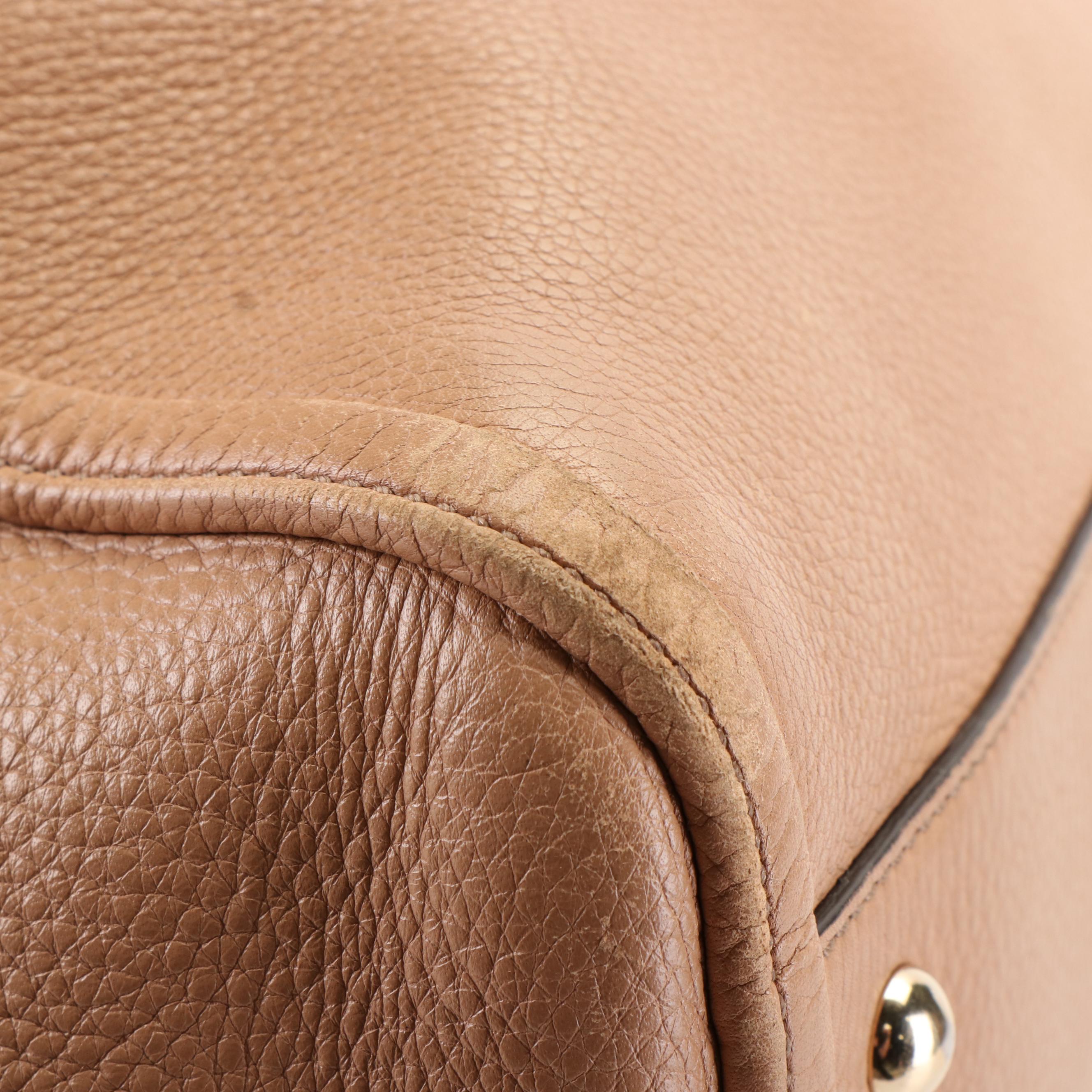 Gucci Soho GG Pebbled  Leather Tote Bag