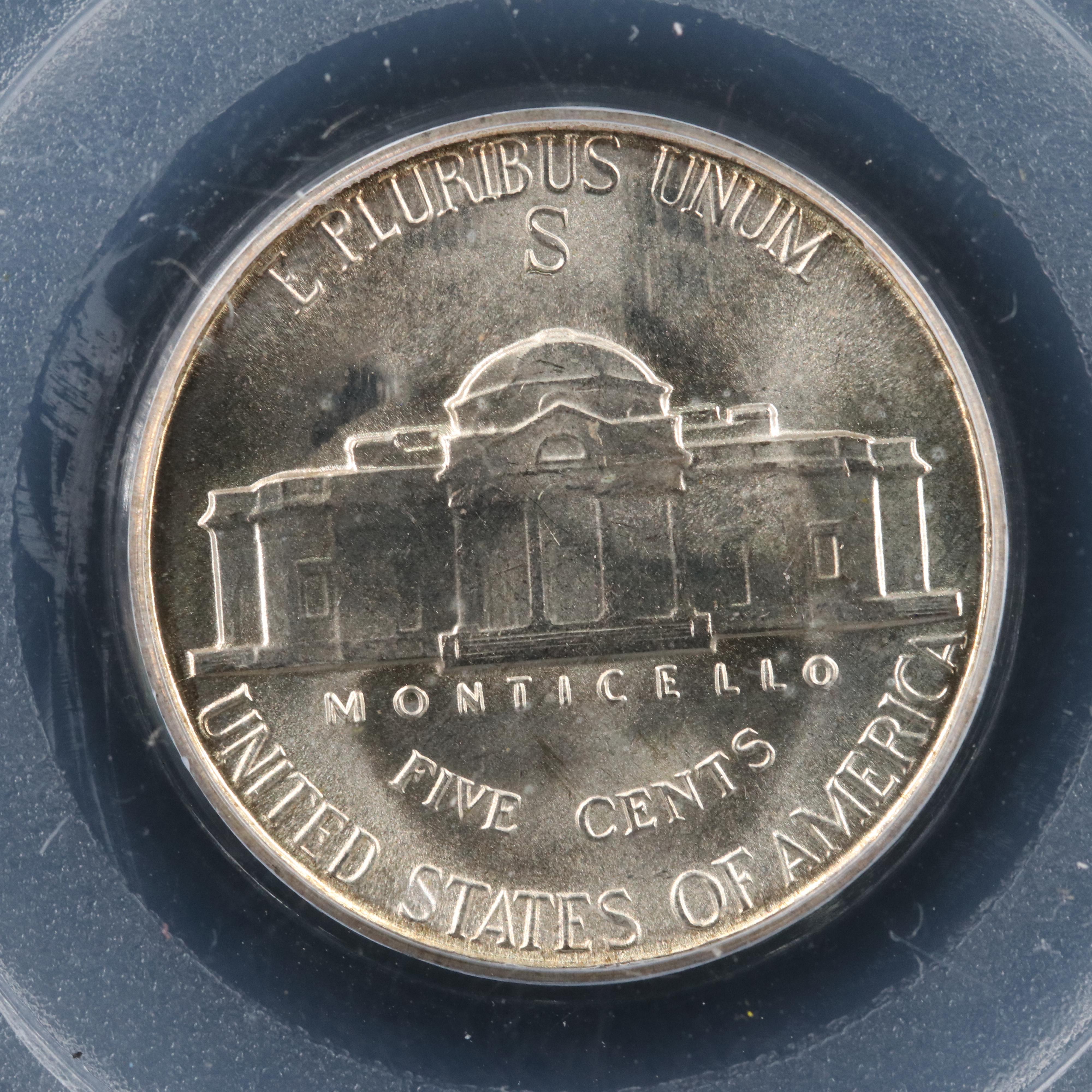 Three PCGS MS66 Silver war nickels 1943-S, 1944-S, and 1945-S