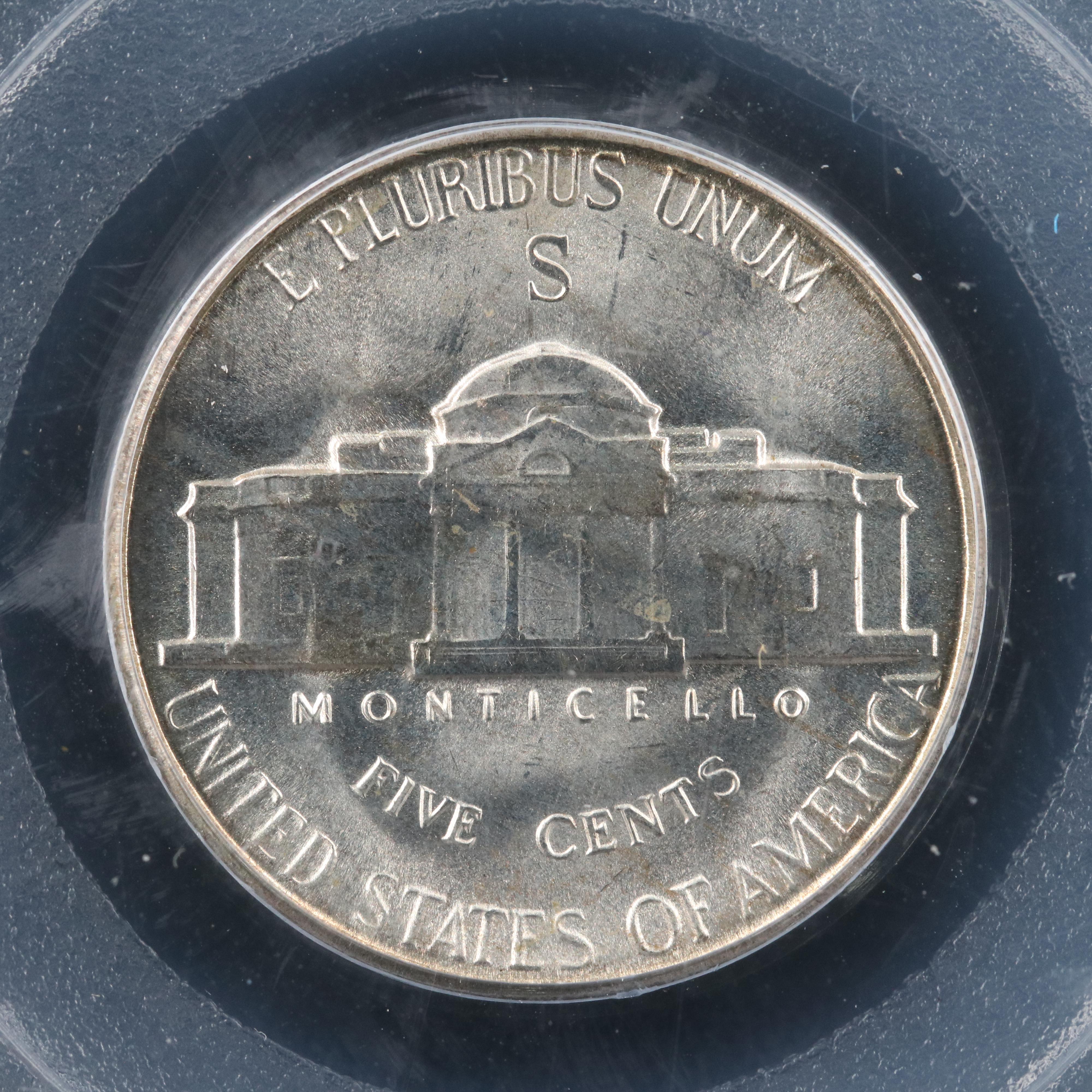 Three PCGS MS66 Silver war nickels 1943-S, 1944-S, and 1945-S