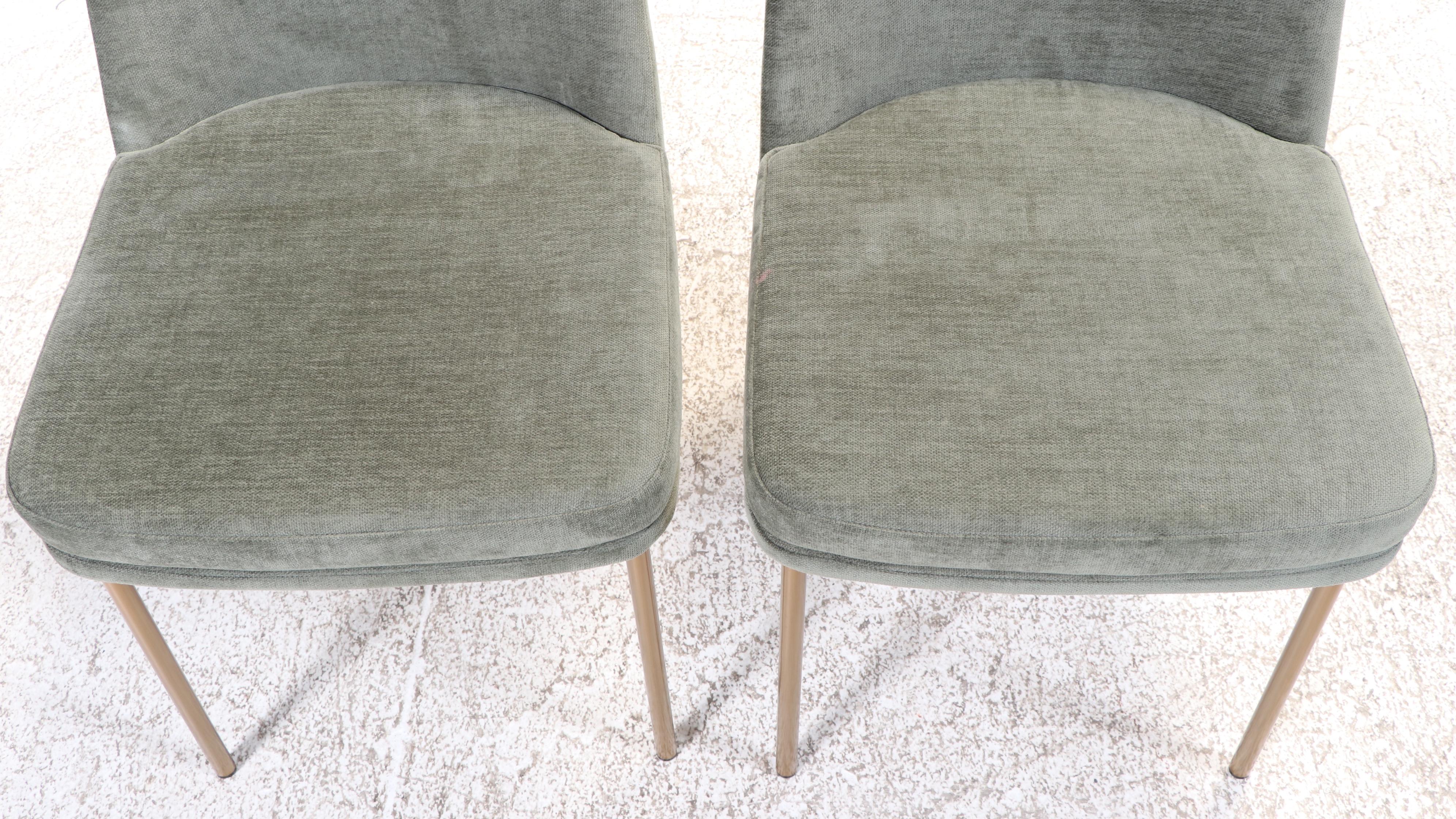 West Elm Jack Dining Chairs in Grey and Light Bronze, Matched Pair