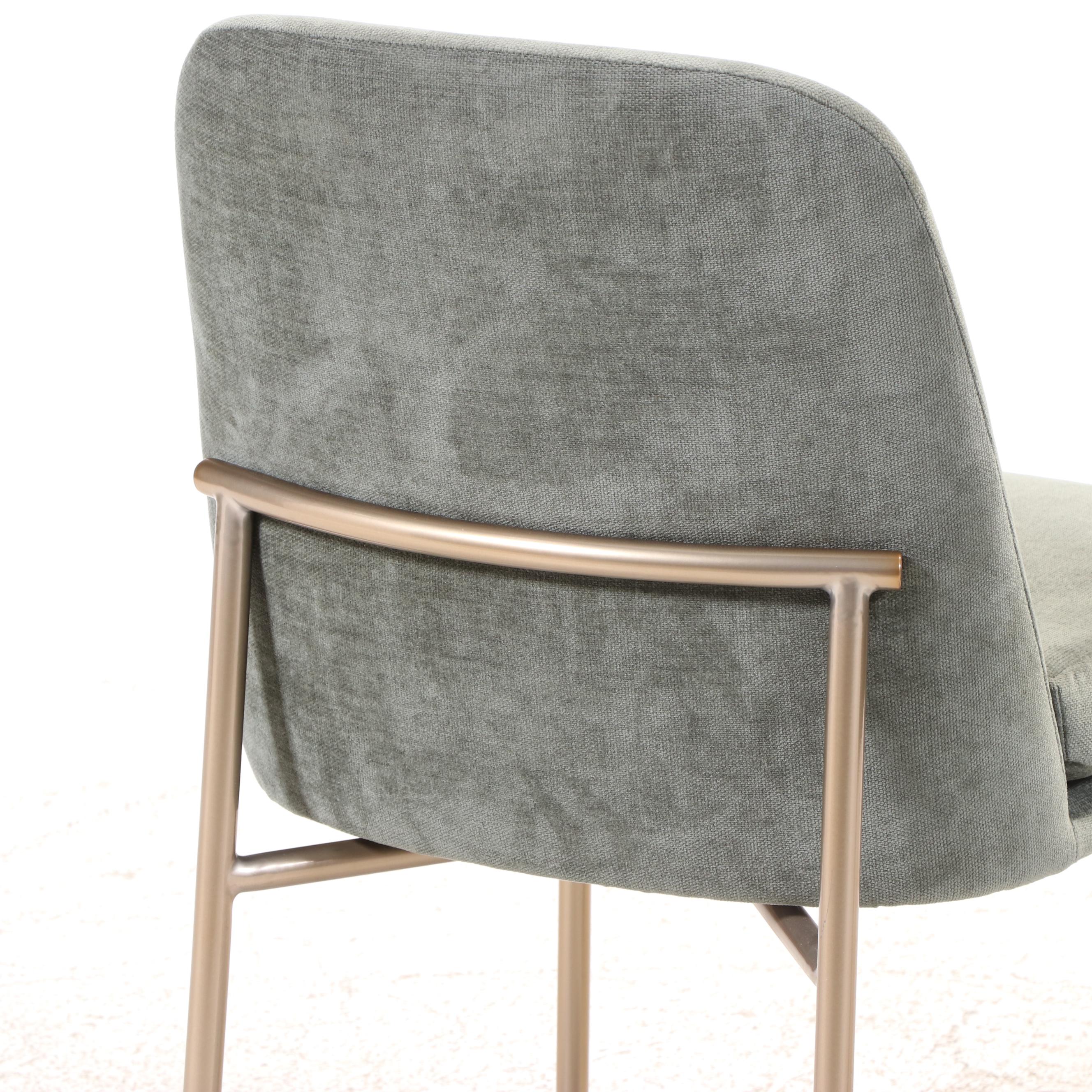 West Elm Jack Dining Chairs in Grey and Light Bronze, Matched Pair