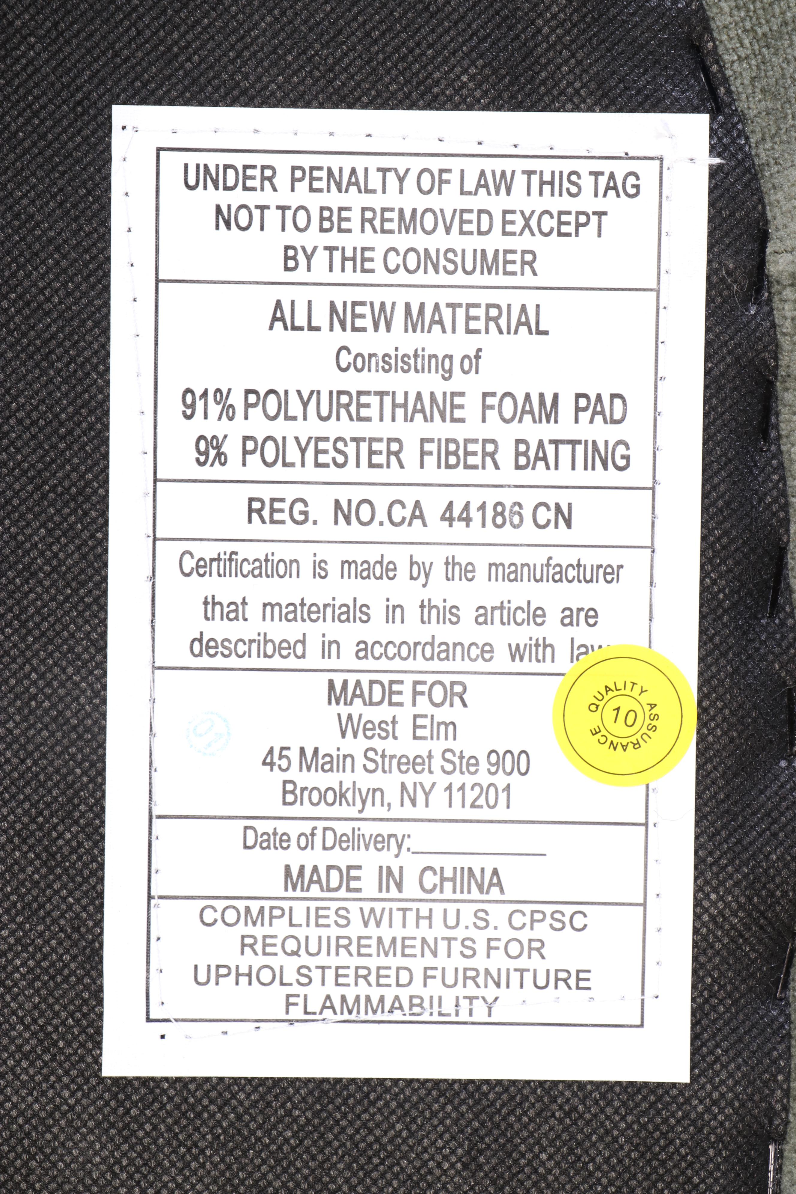 West Elm Jack Dining Chairs in Grey and Light Bronze, Matched Pair