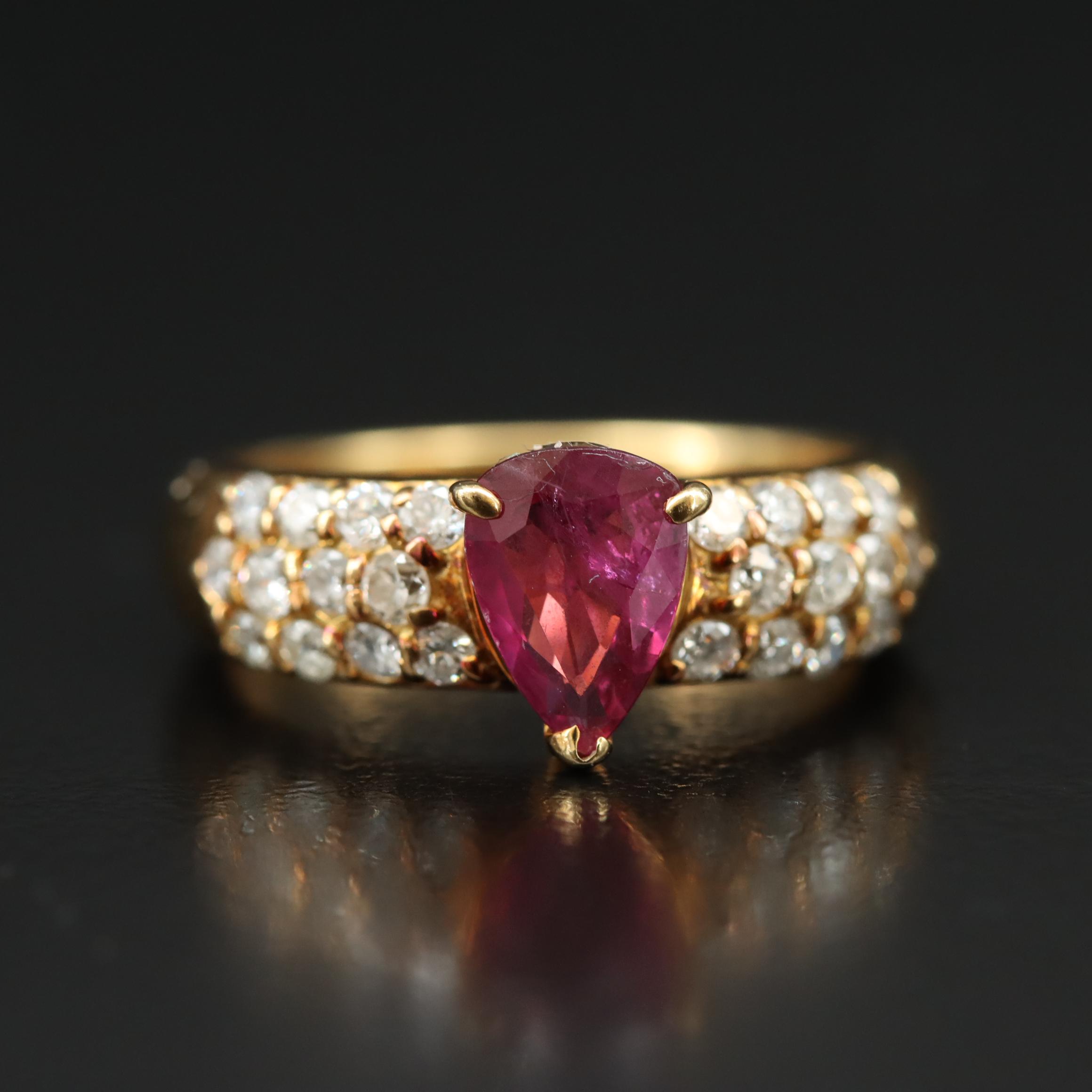18K 1.03 CT Ruby and Diamond Ring Everything But The House
