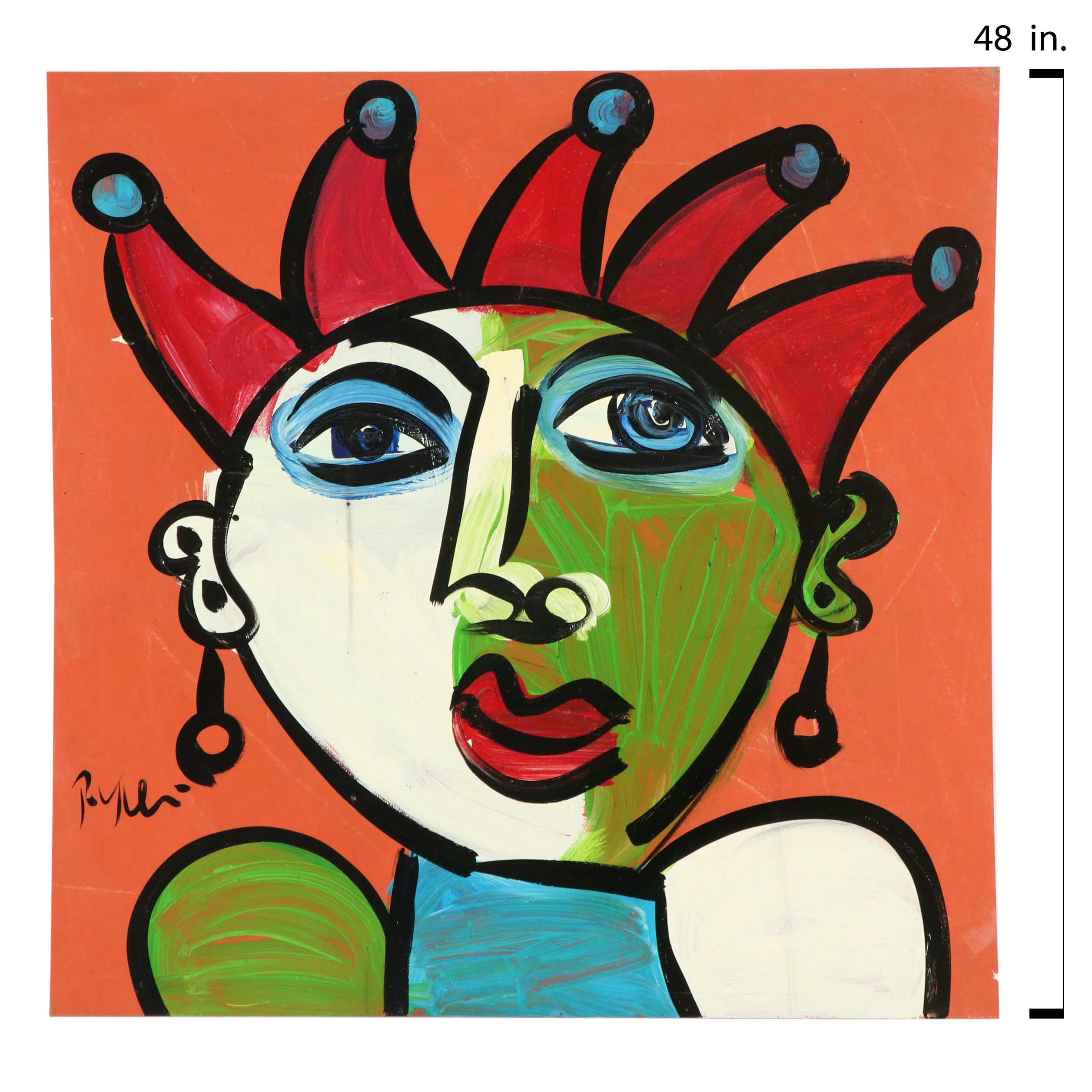 Peter Keil Abstract Portrait Acrylic Painting