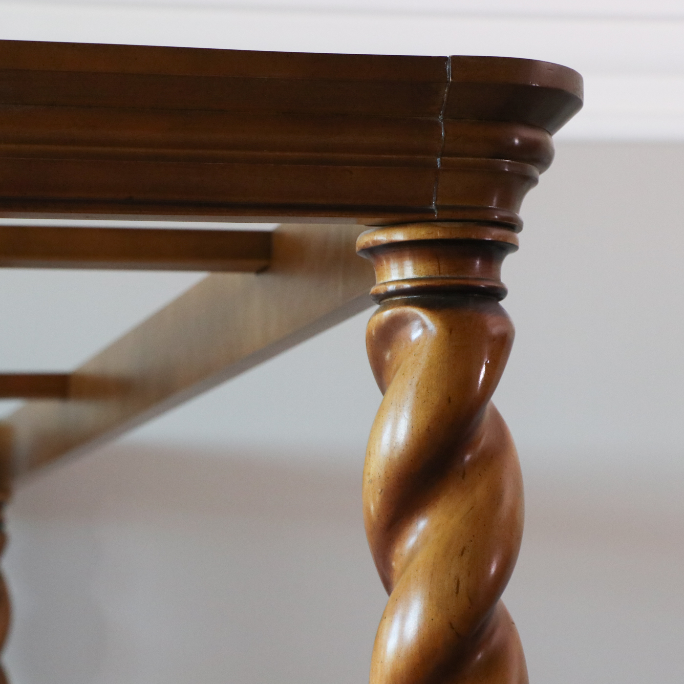 Carved Wood Barley Twist King Size Canopy Bed