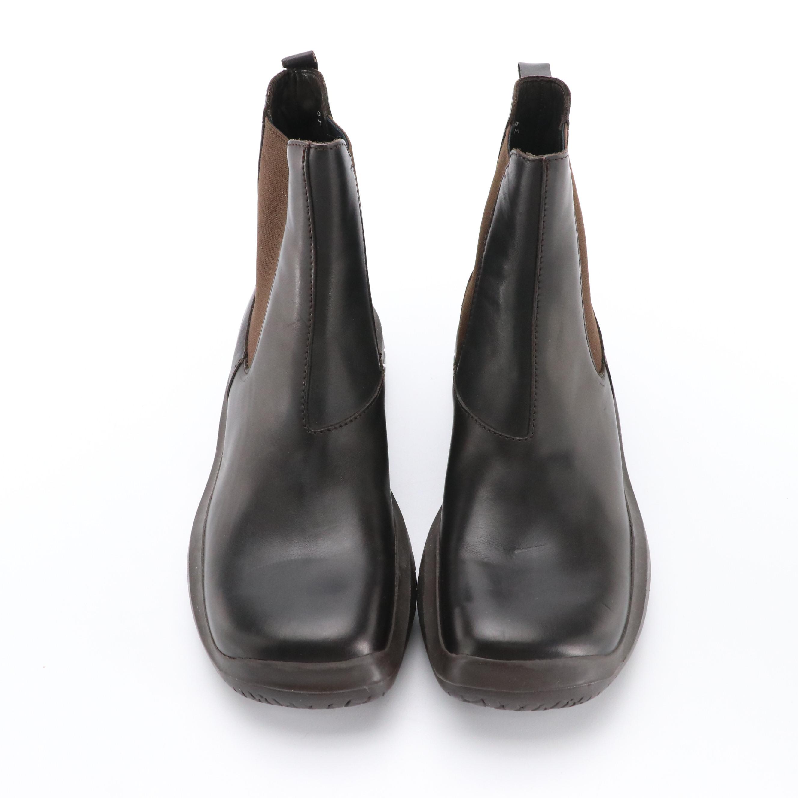 Prada Sport Chelsea Leather Boots with Vibram Soles