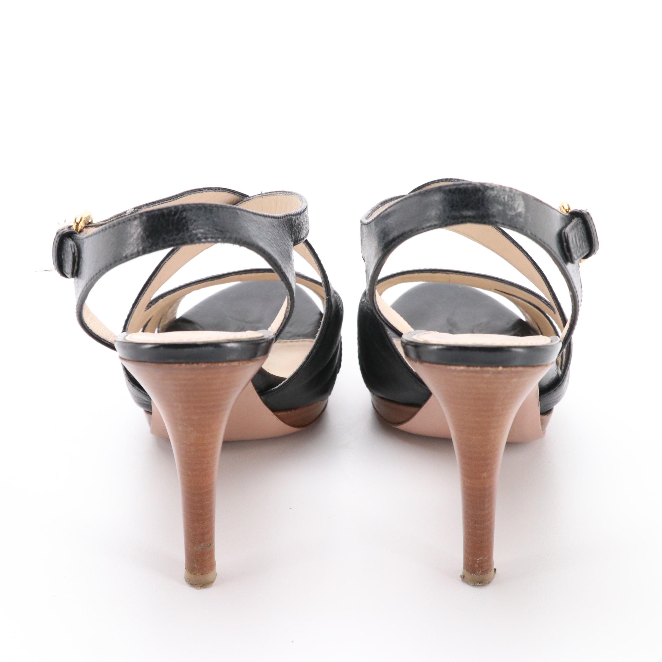 Prada Platform Sandals in Brown Suede with Box