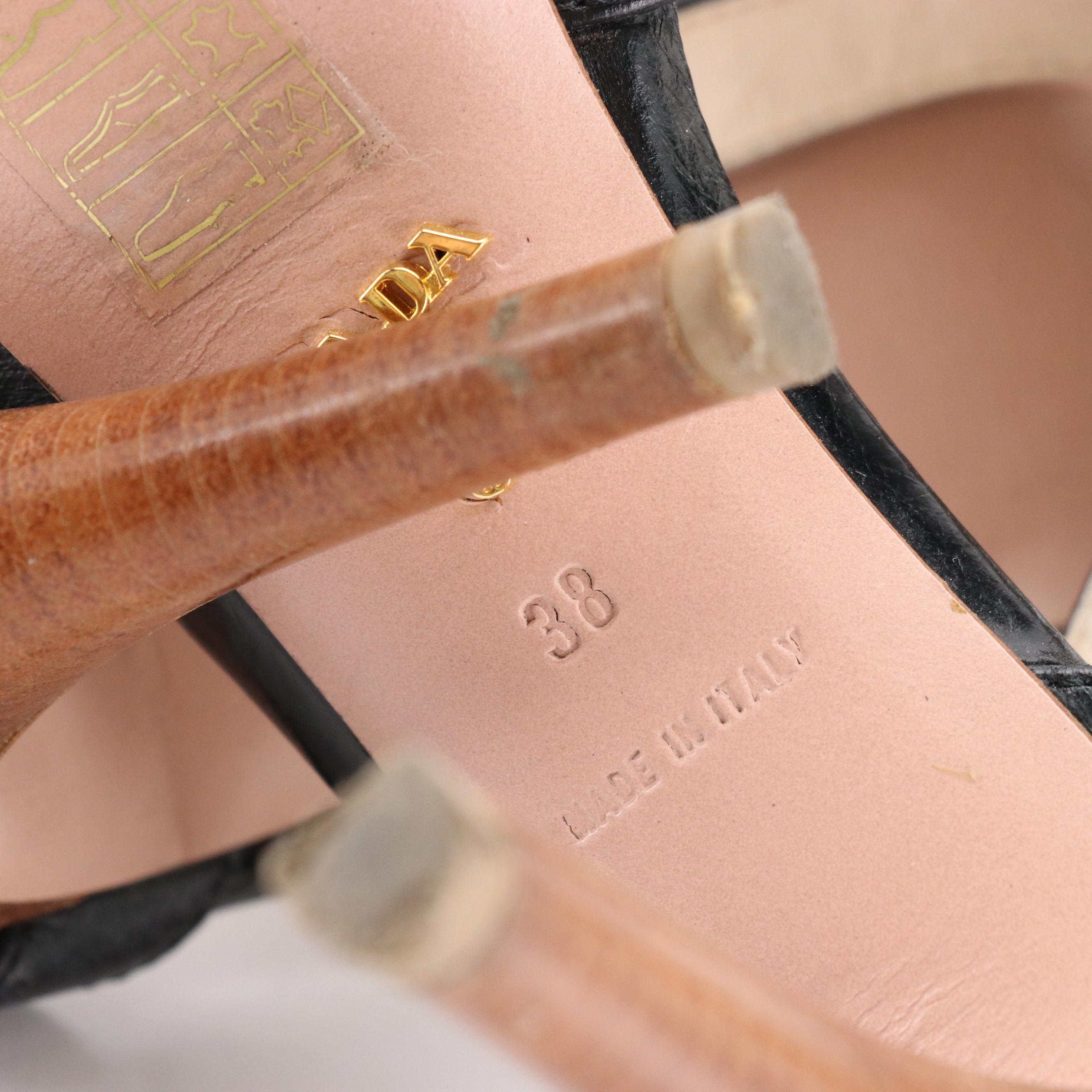 Prada Platform Sandals in Brown Suede with Box