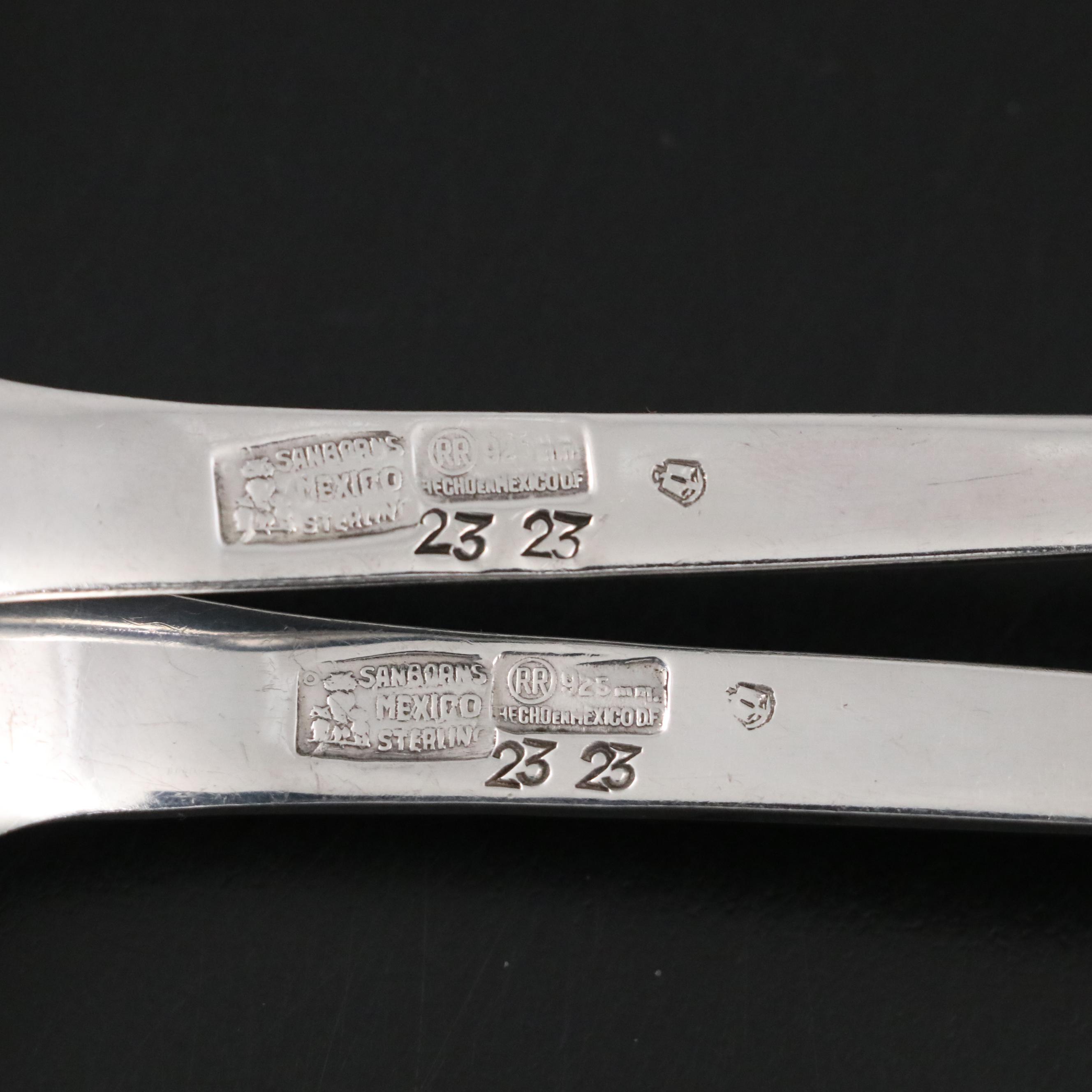 Sanborns Mexican Sterling Silver Danish Modern Servers