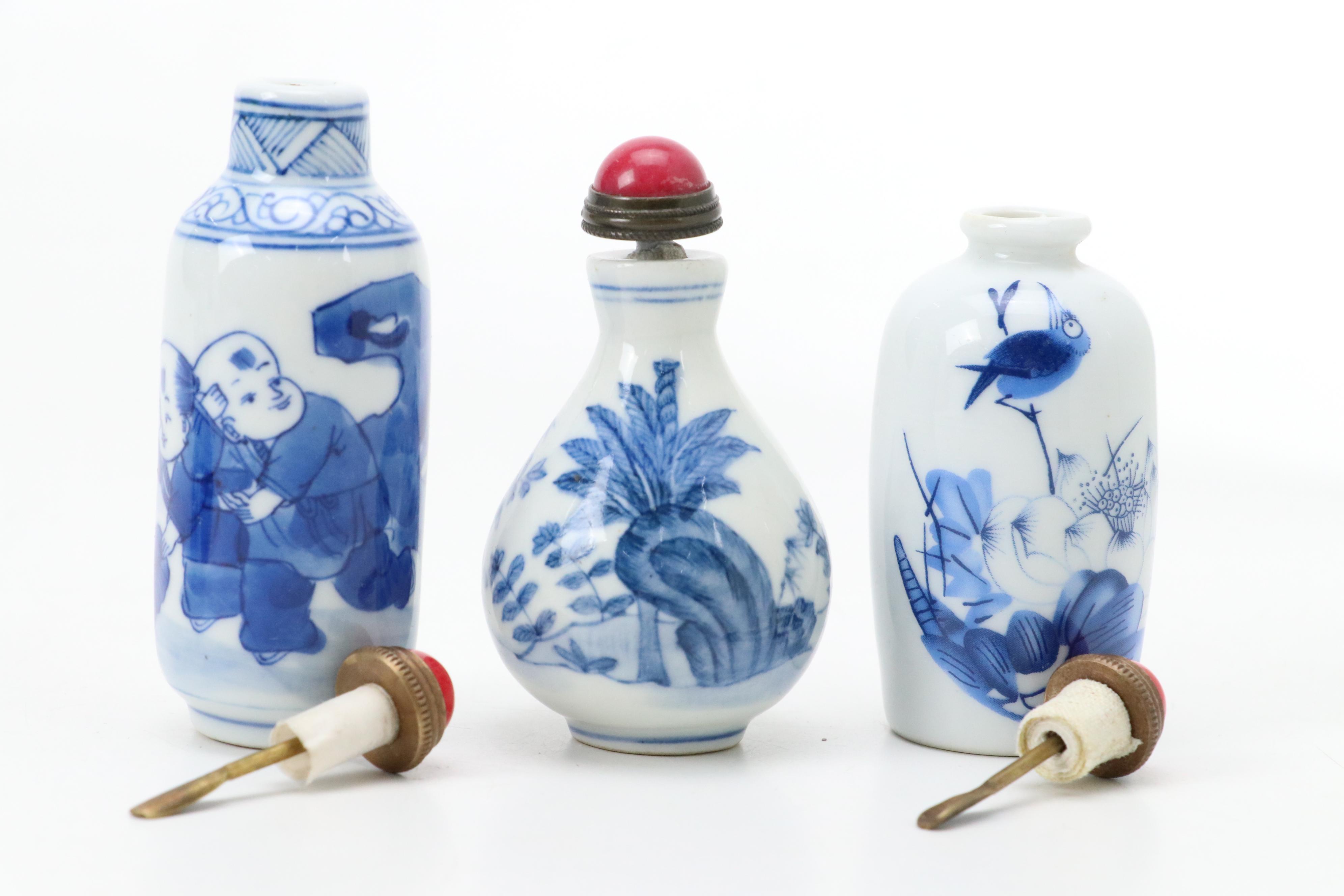 Chinese Glass, Quartz and Porcelain Snuff Bottles Everything But The