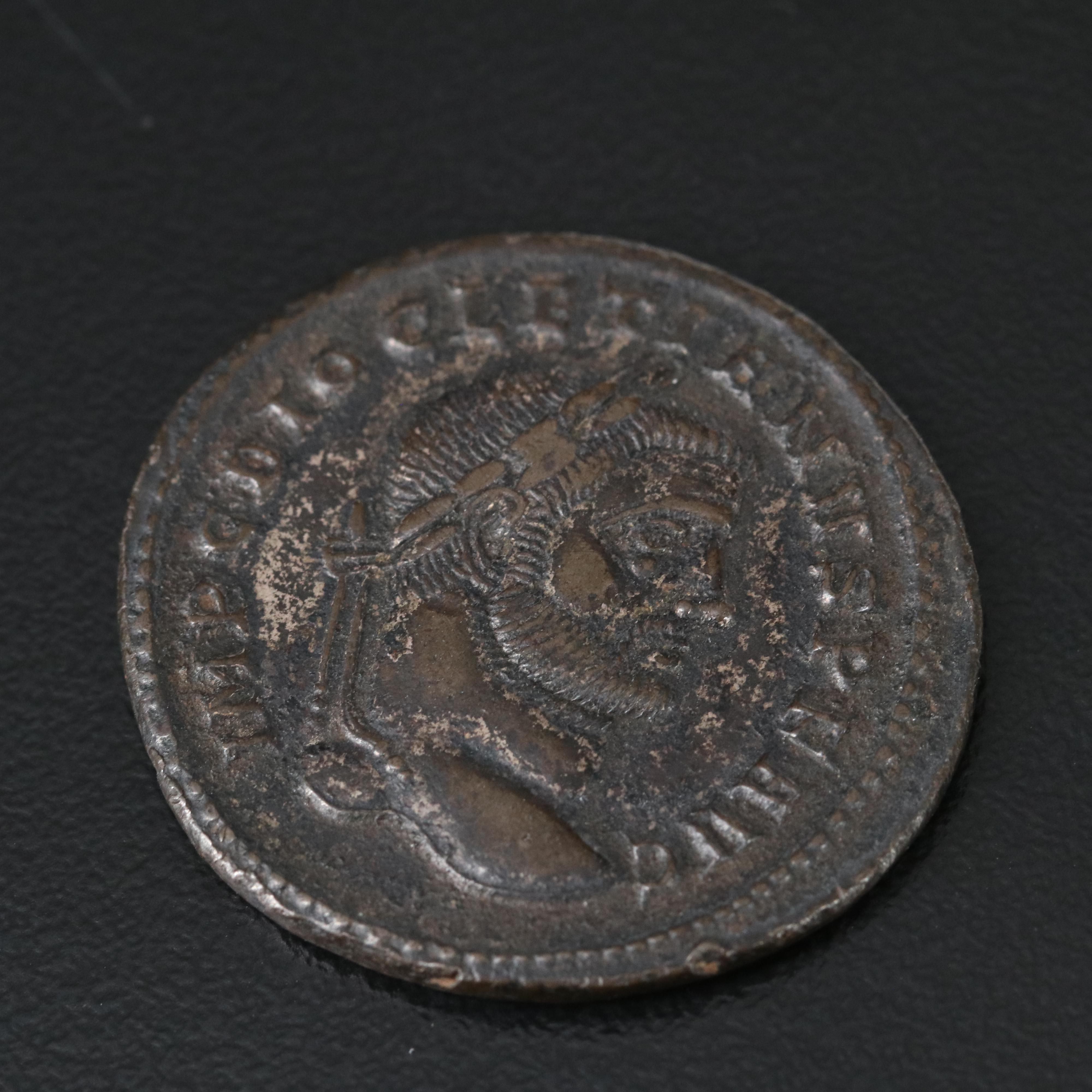 Ancient Roman Imperial Æ Follis Coin of Diocletian, ca. 284 A.D.