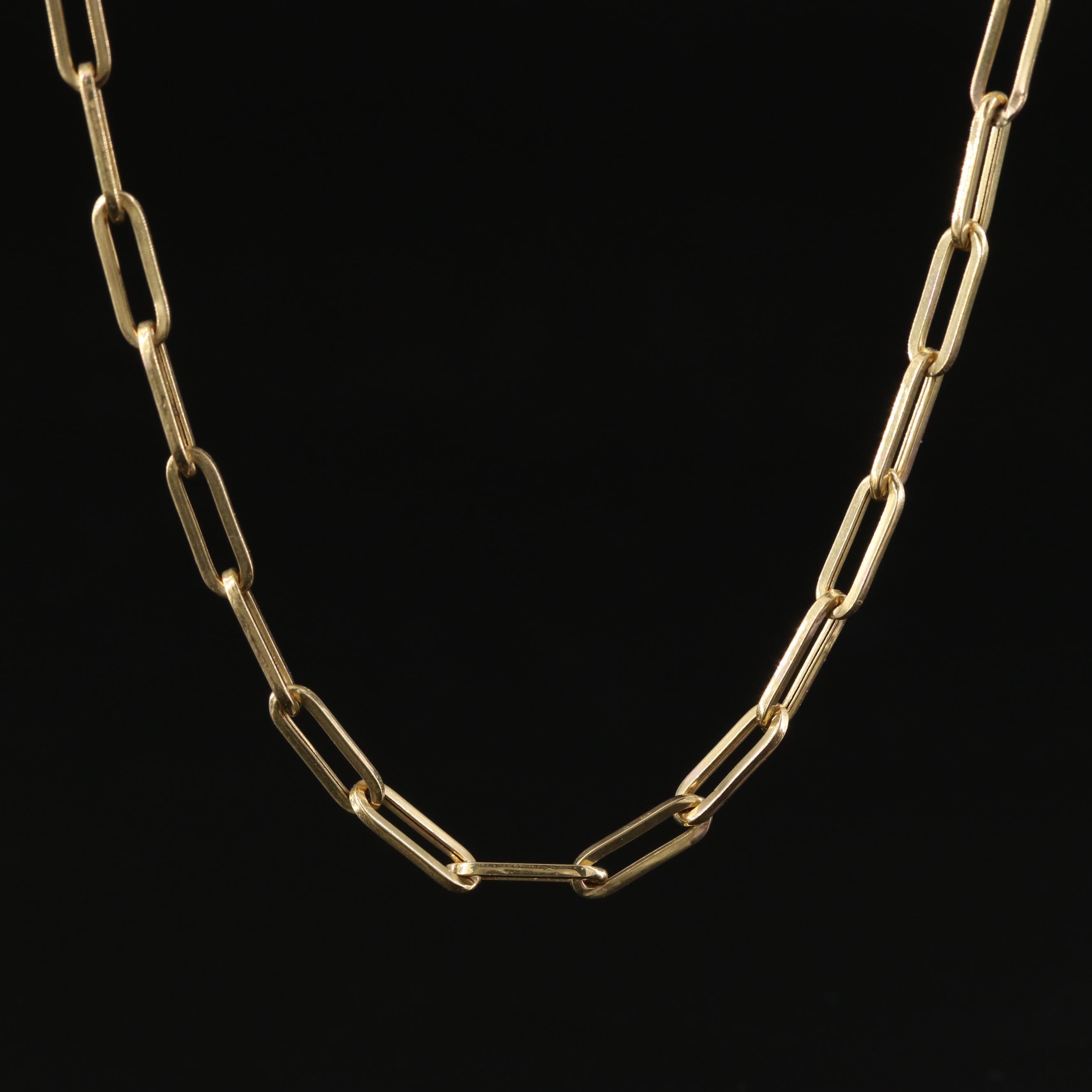14K Paper Clip Link Necklace