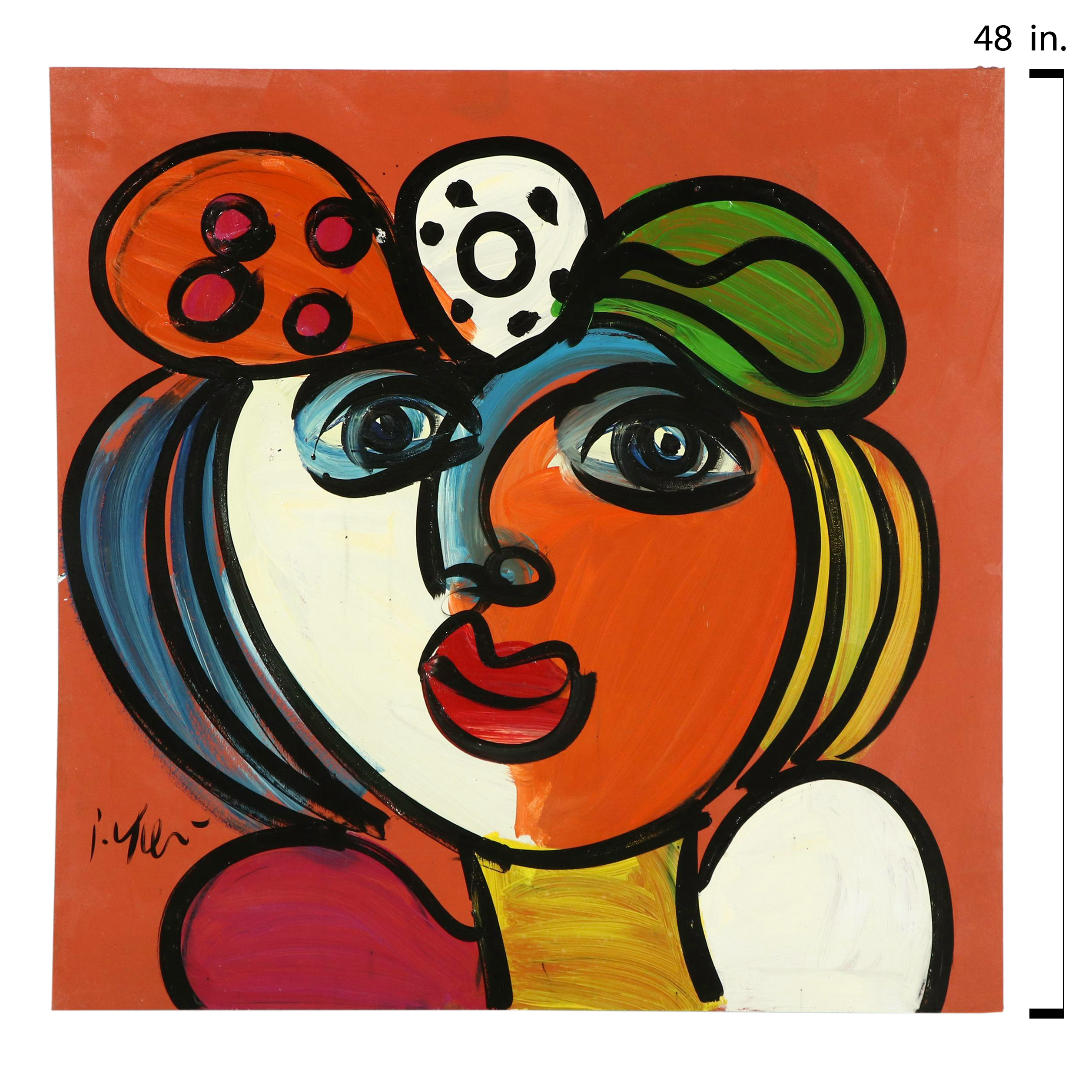 Peter Keil Abstract Portrait Acrylic Painting