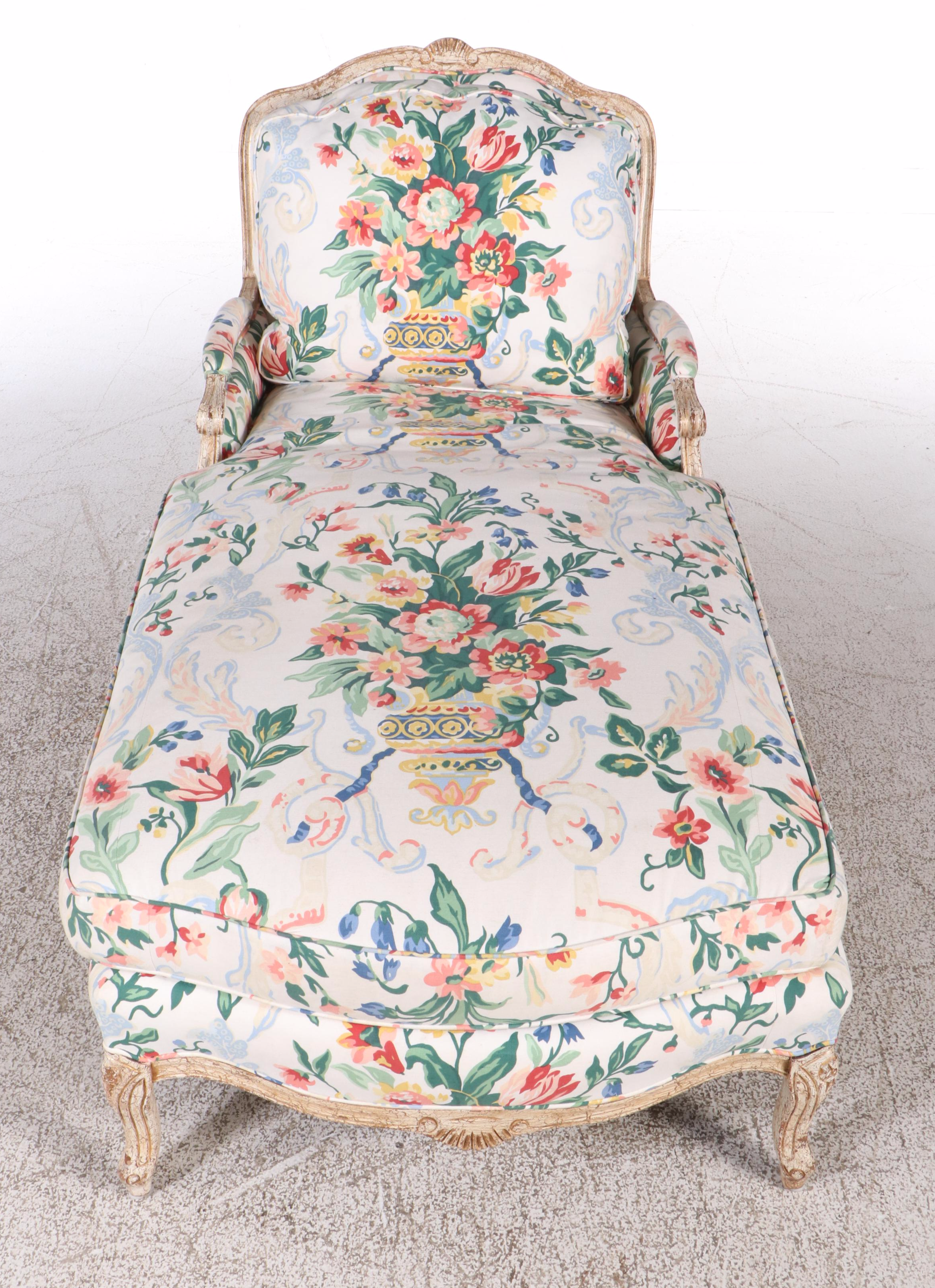 Louis XV Style CreamPainted, ParcelGilt, and CustomUpholstered