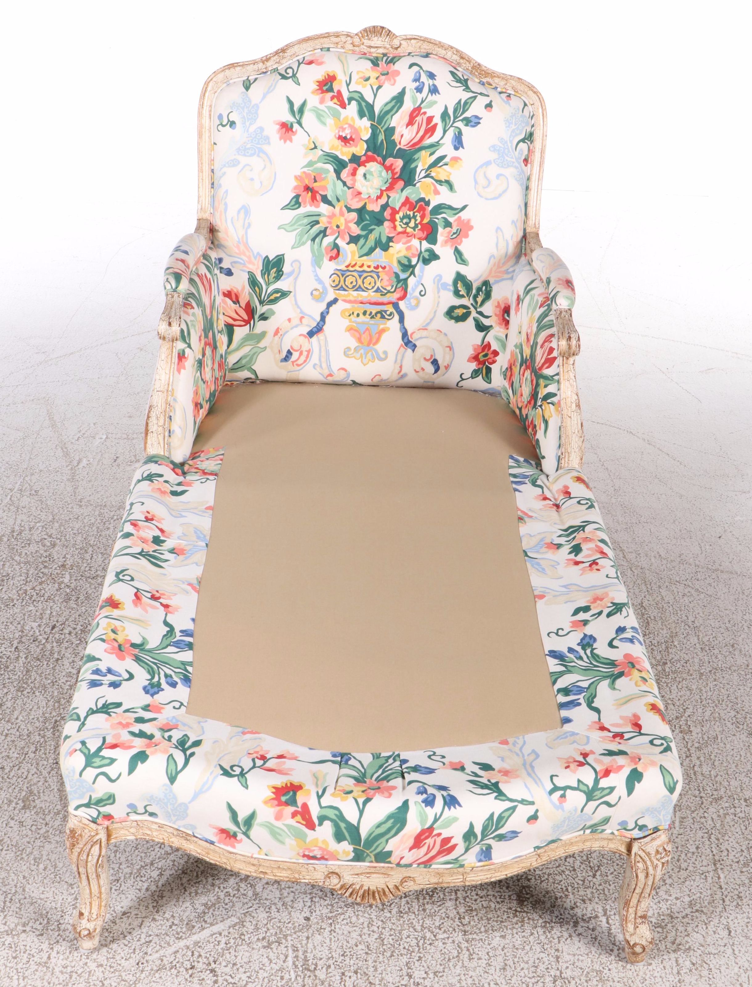 Louis XV Style CreamPainted, ParcelGilt, and CustomUpholstered