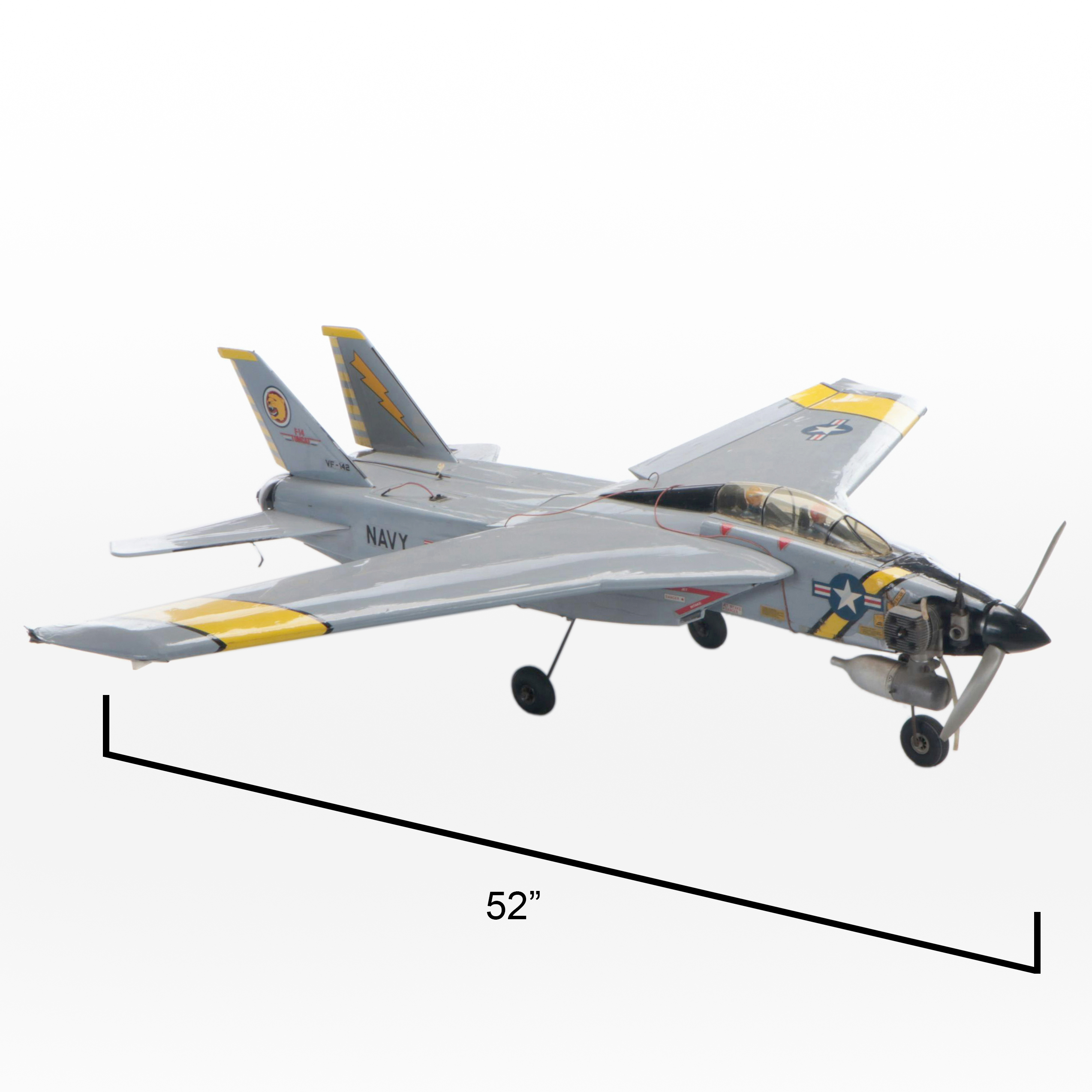 F14 Navy Tomcat 4th Gen Scale Model R/C Fighter Jet, Four-Stroke Engine, More