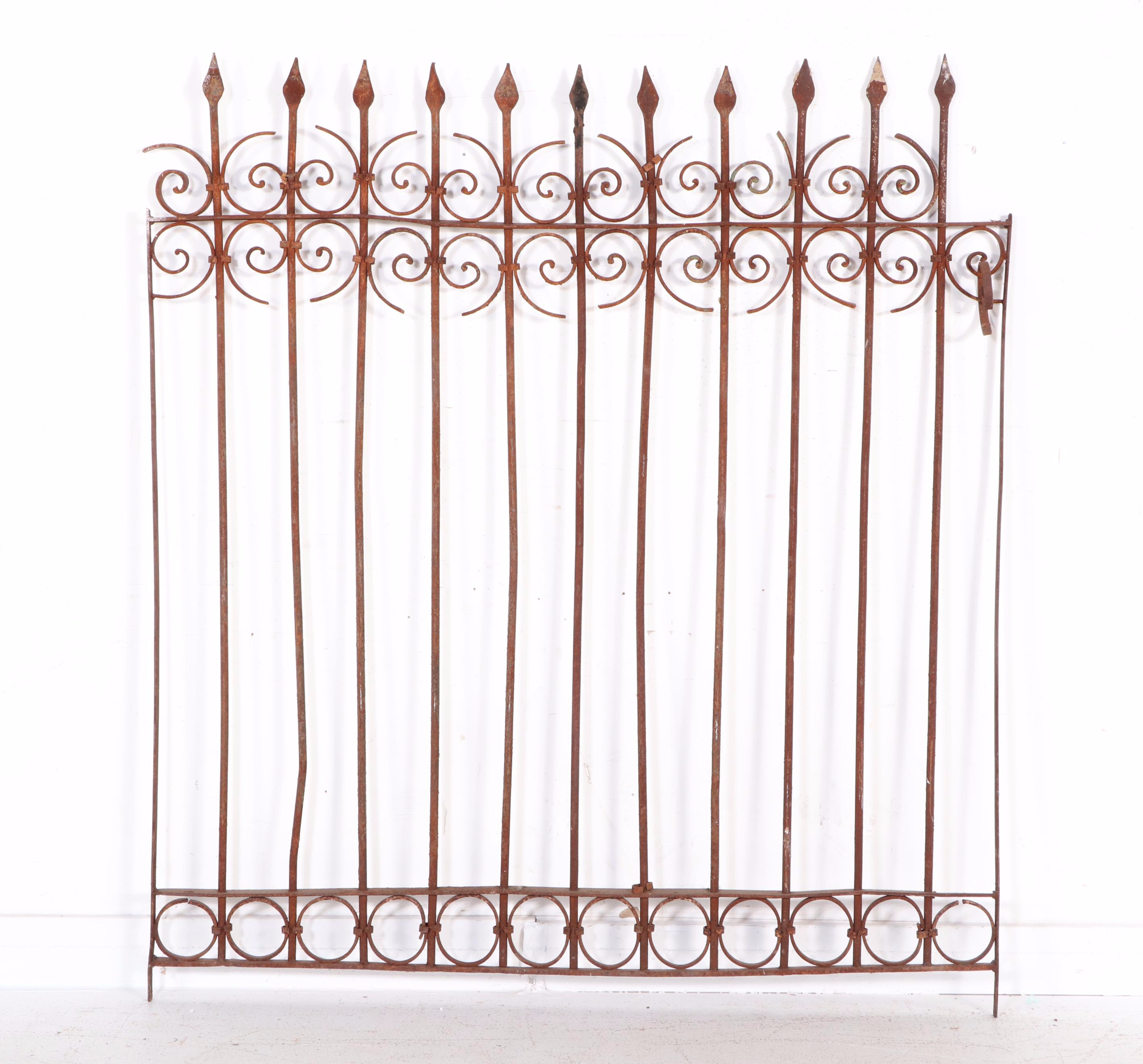 Three Architectural Wrought Iron Gate Panels, Early 20th Century