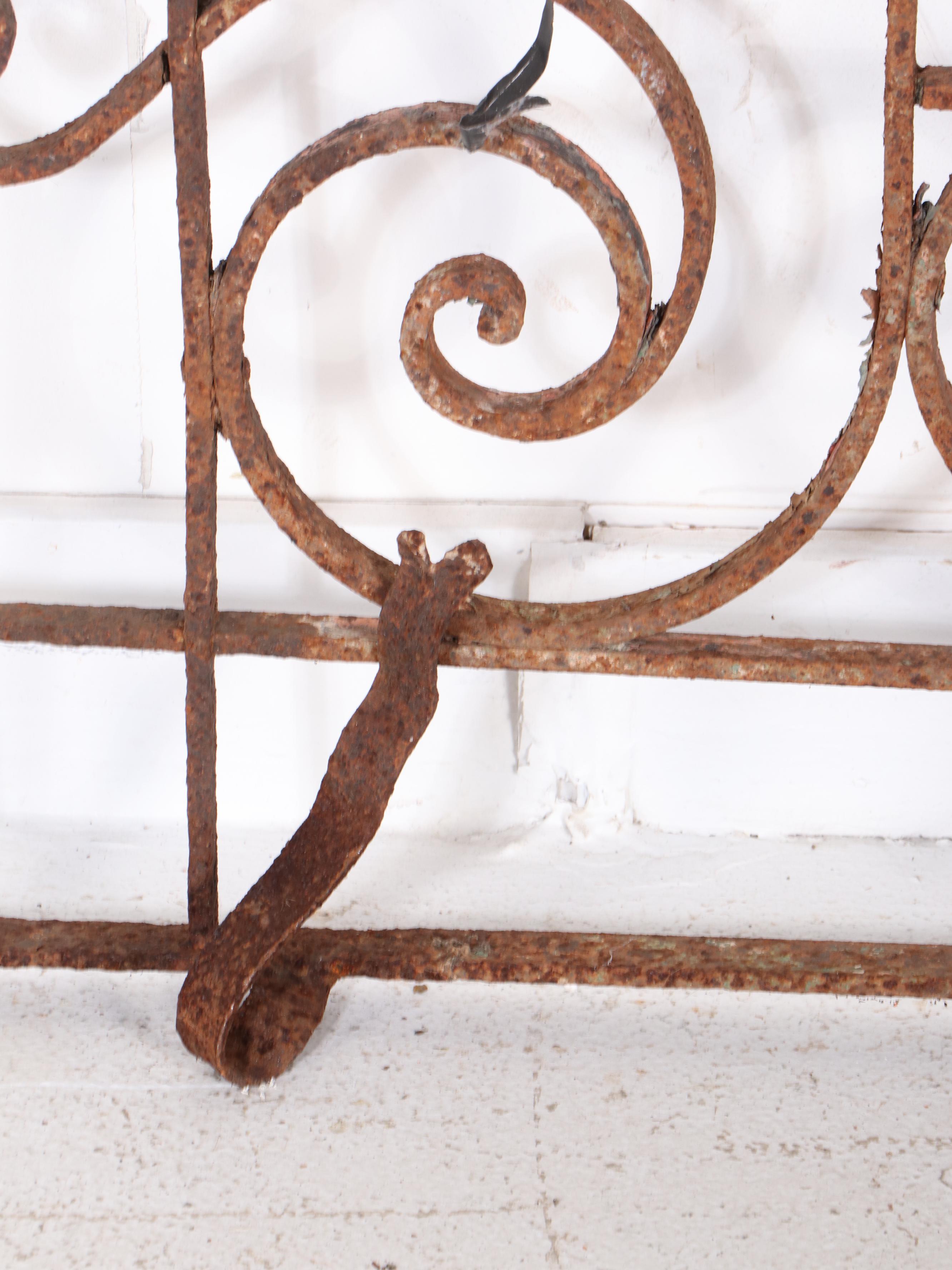 Three Architectural Wrought Iron Gate Panels, Early 20th Century