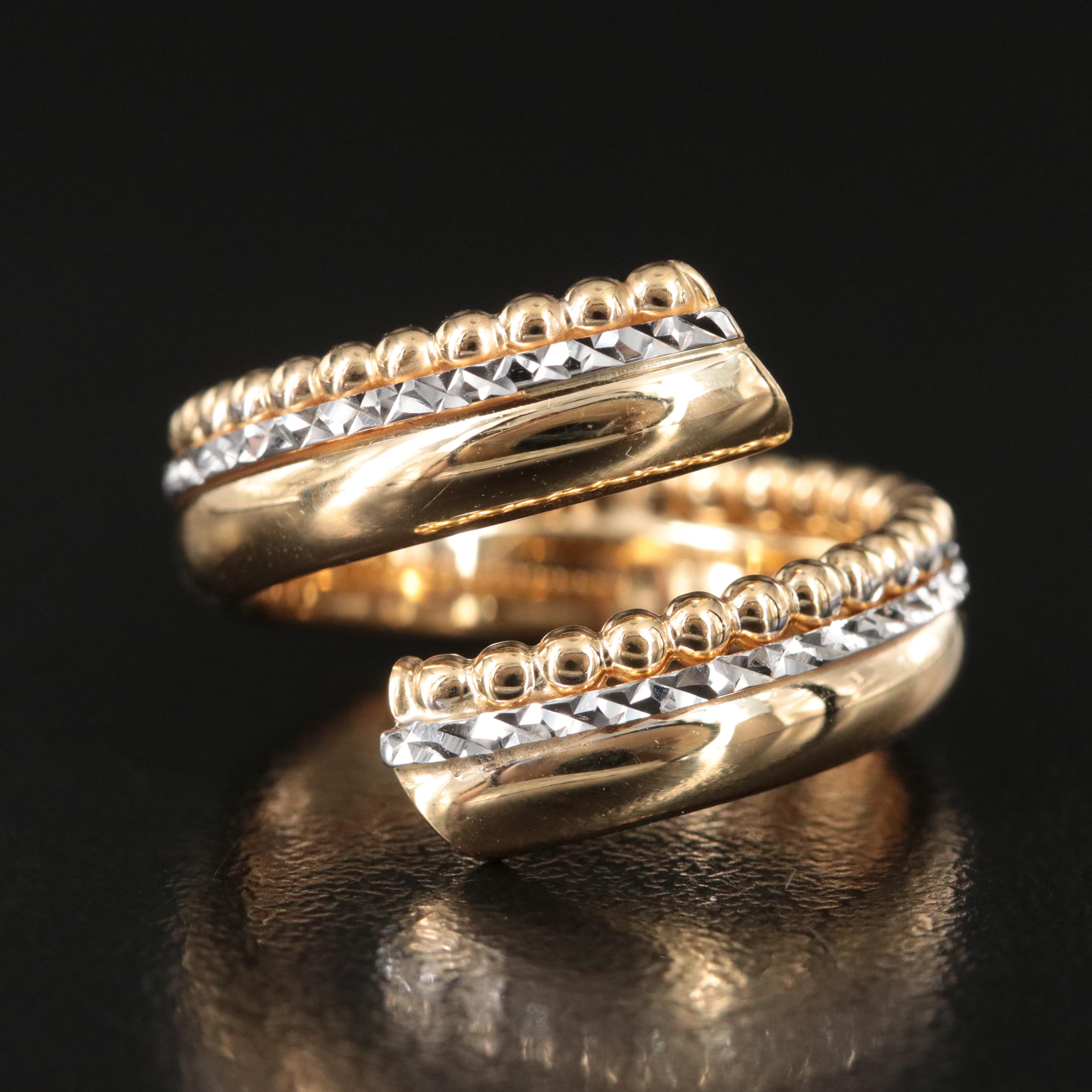 14K Two-Tone Wrap Ring