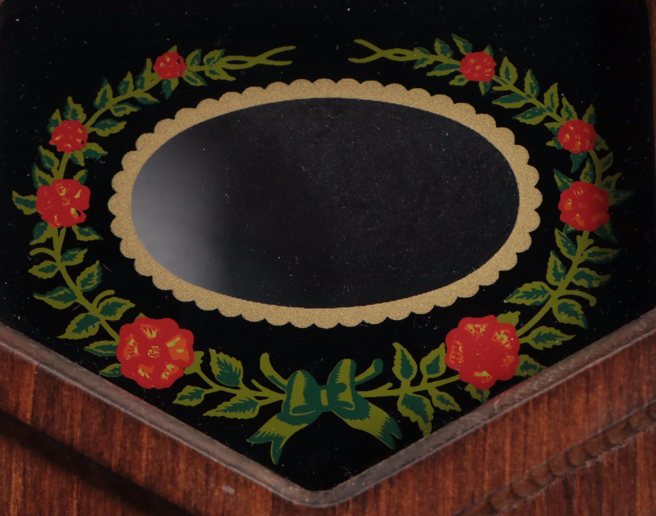 Seth Thomas Wood Case Wall Clock with Floral Garland Detail