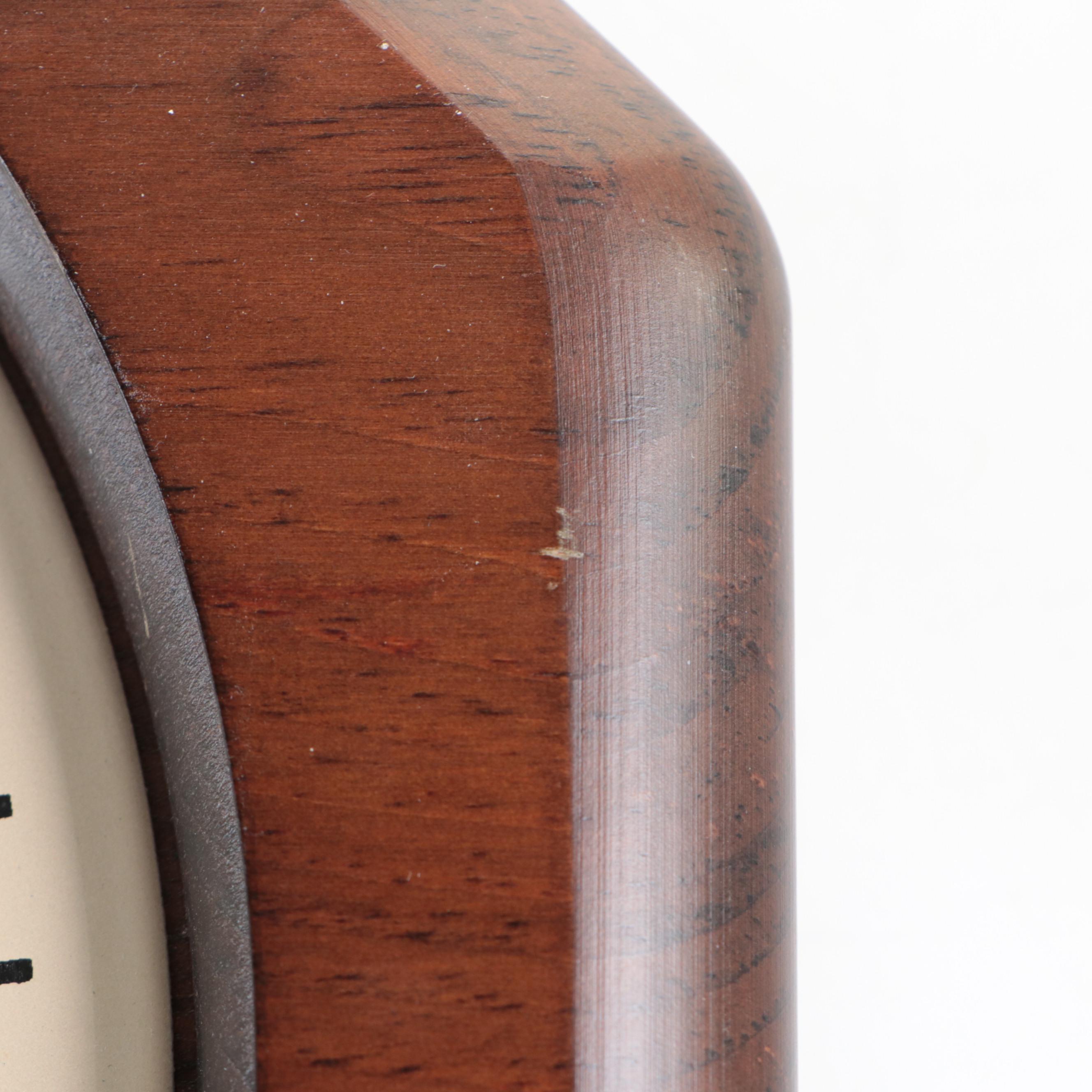 Seth Thomas Wood Case Wall Clock with Floral Garland Detail