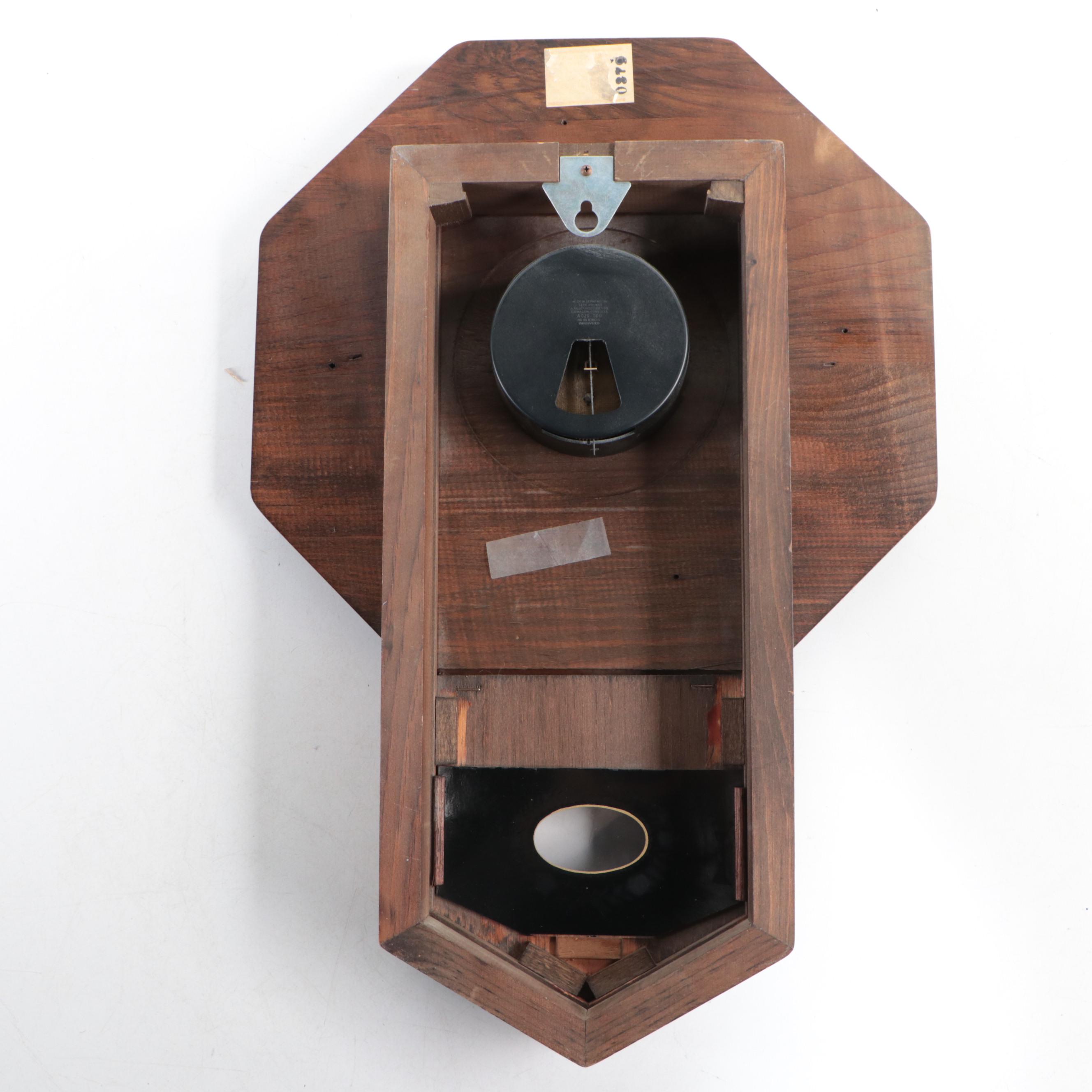 Seth Thomas Wood Case Wall Clock with Floral Garland Detail