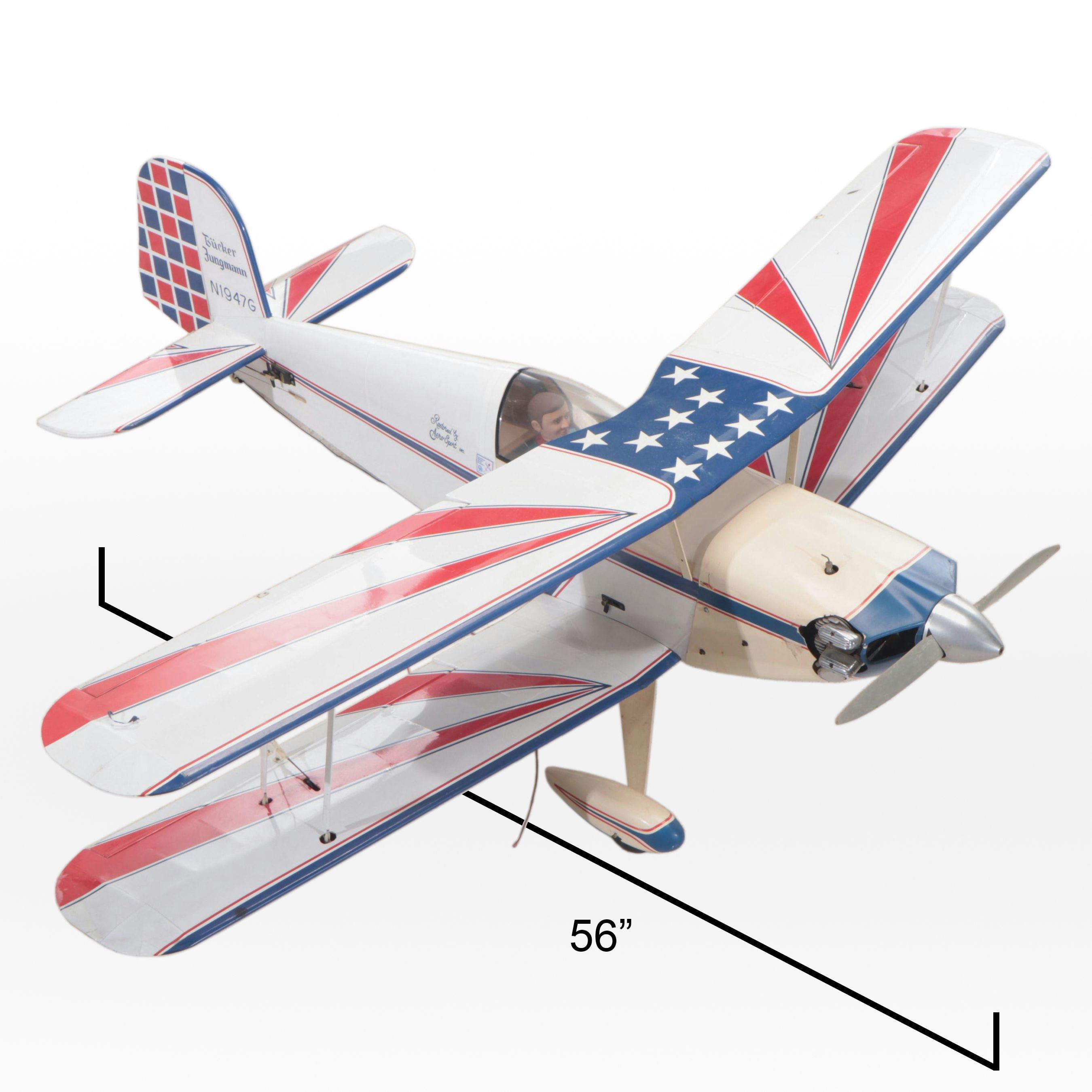 Bucker Jungmann Scale Model R/C Stunt Biplane with Saito 180 Four-Stroke Engine