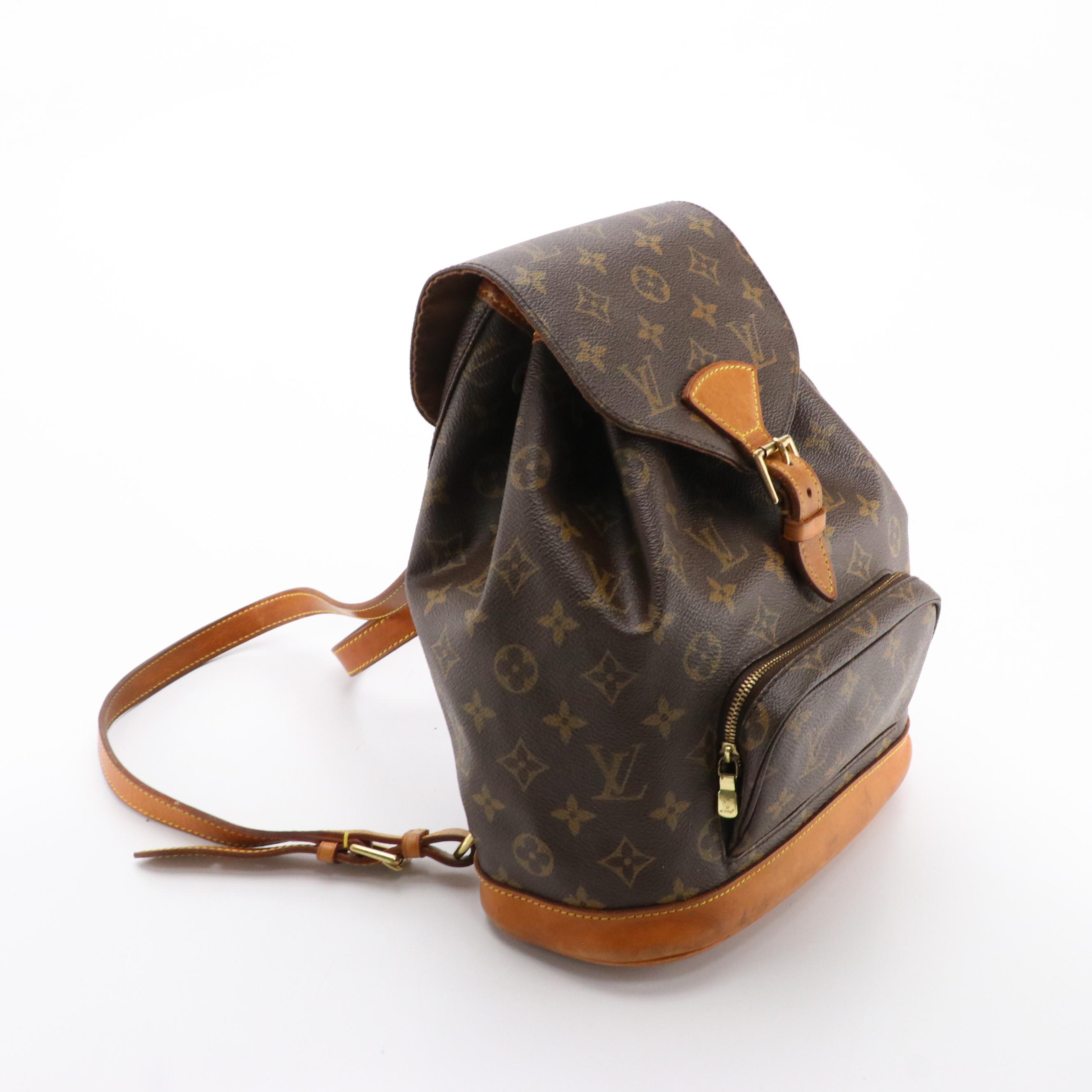 Louis Vuitton Montsouris PM Backpack Bag in Monogram Canvas and Leather
