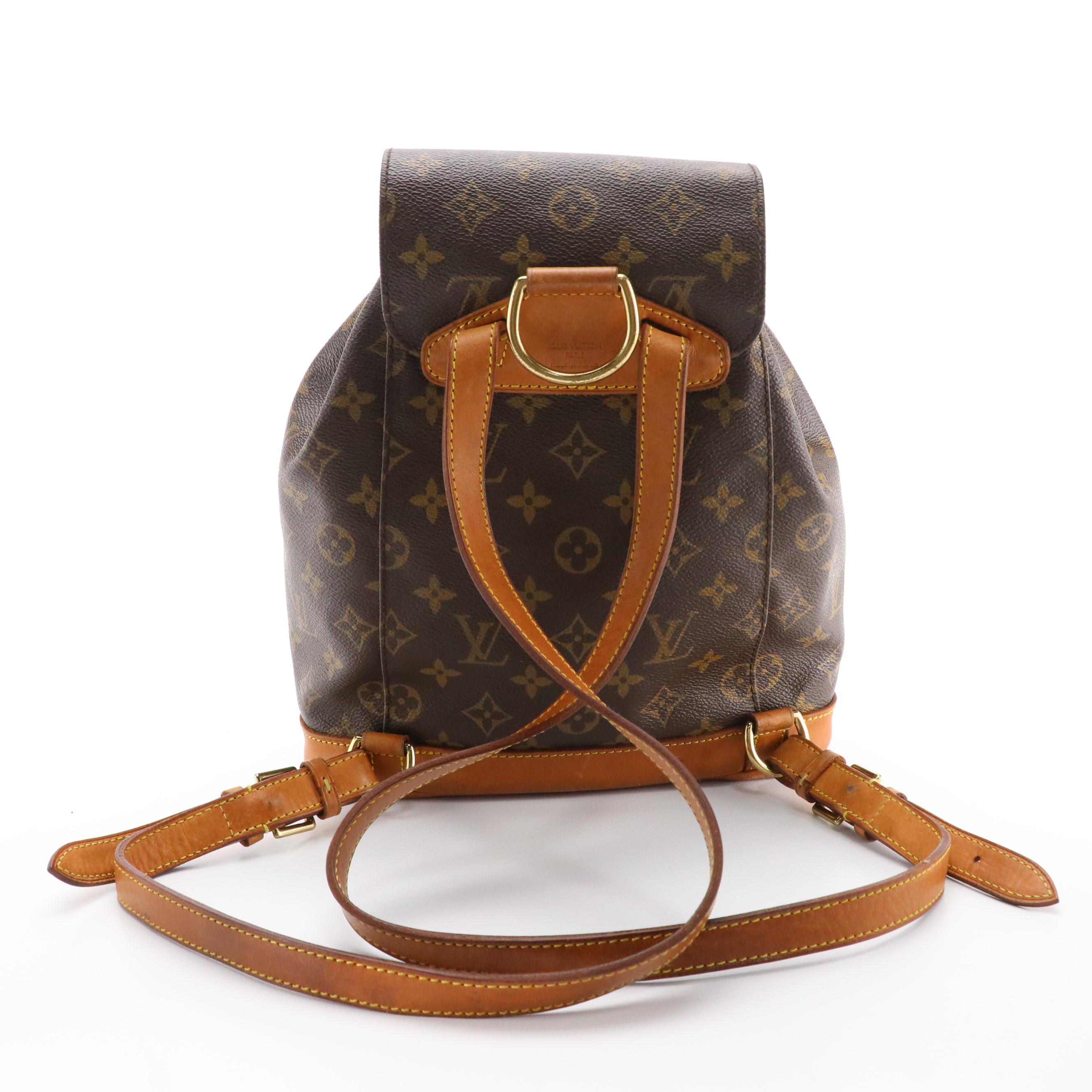 Louis Vuitton Montsouris PM Backpack Bag in Monogram Canvas and Leather