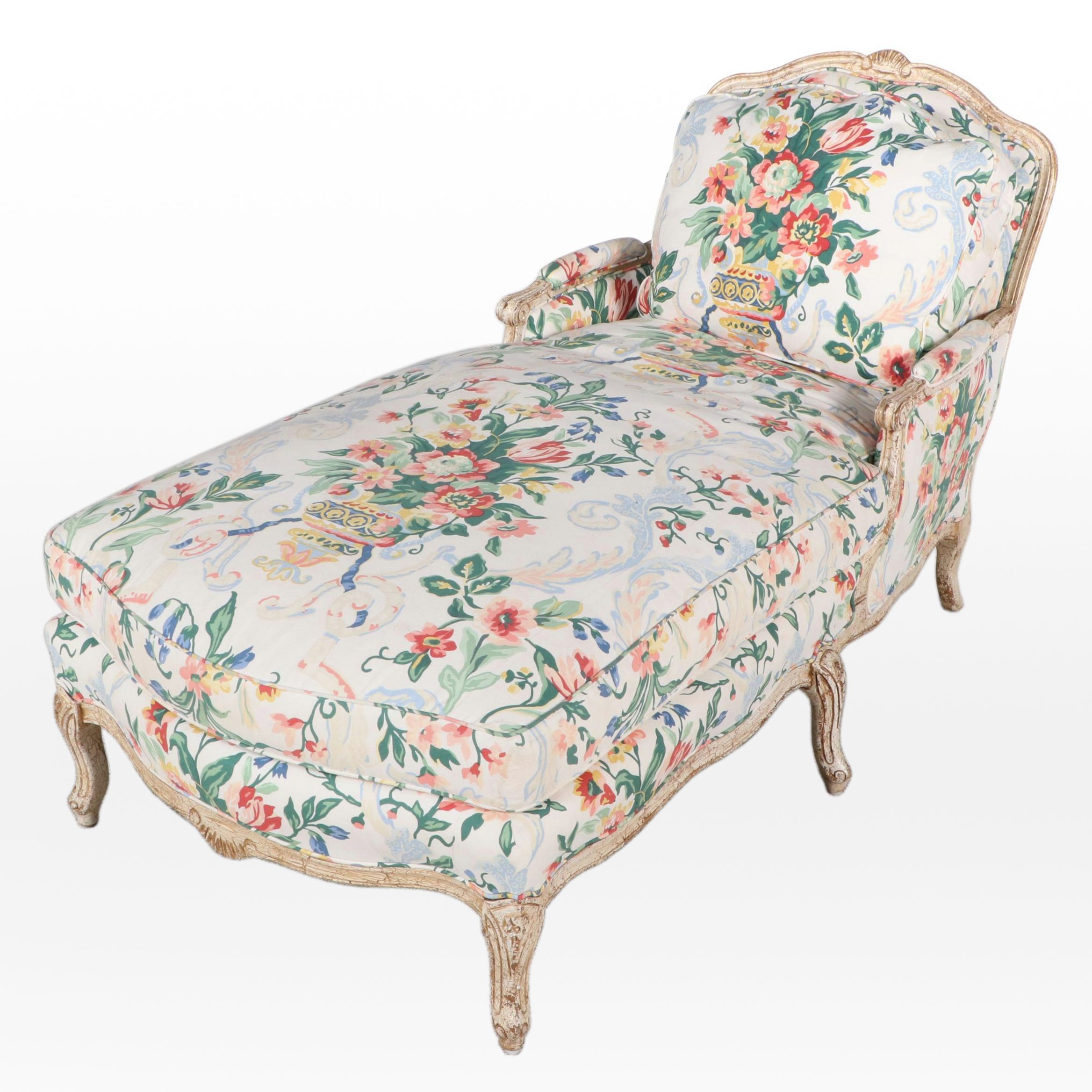 Louis XV Style CreamPainted, ParcelGilt, and CustomUpholstered