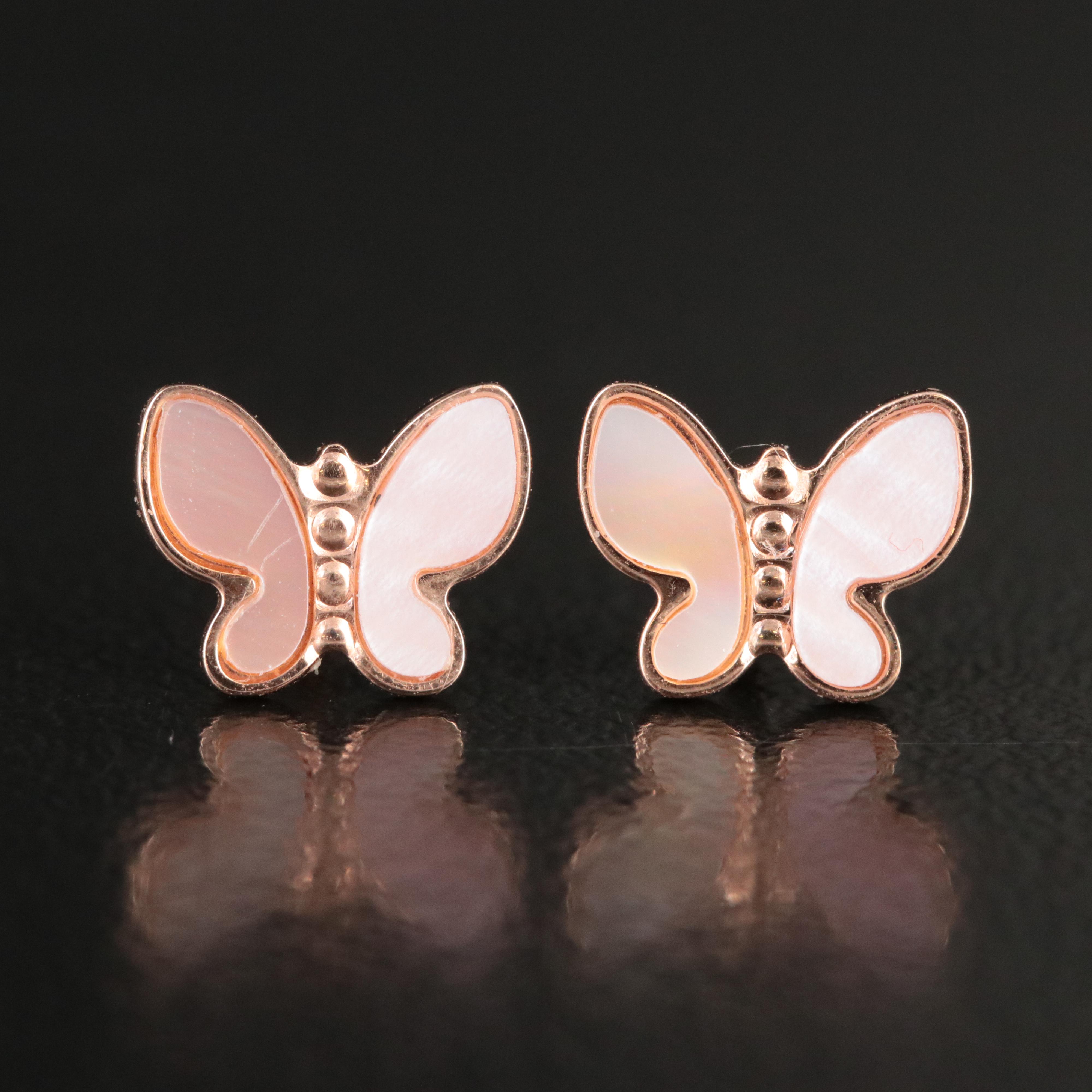 14K Rose Gold Mother-of-Pearl Stud Earrings