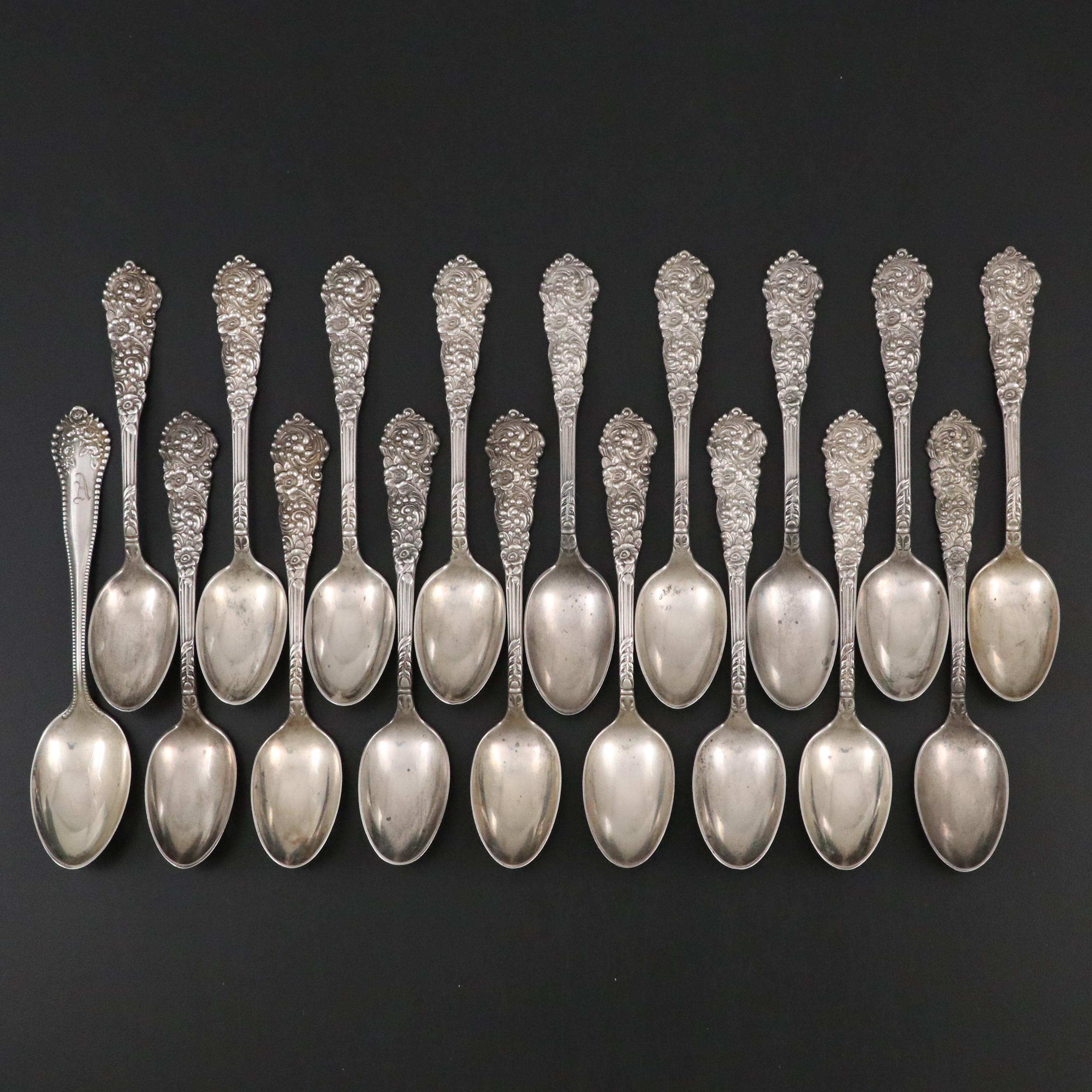 Reed & Barton "Trajan" and Gorham "Golden Lancaster" Sterling Teaspoons