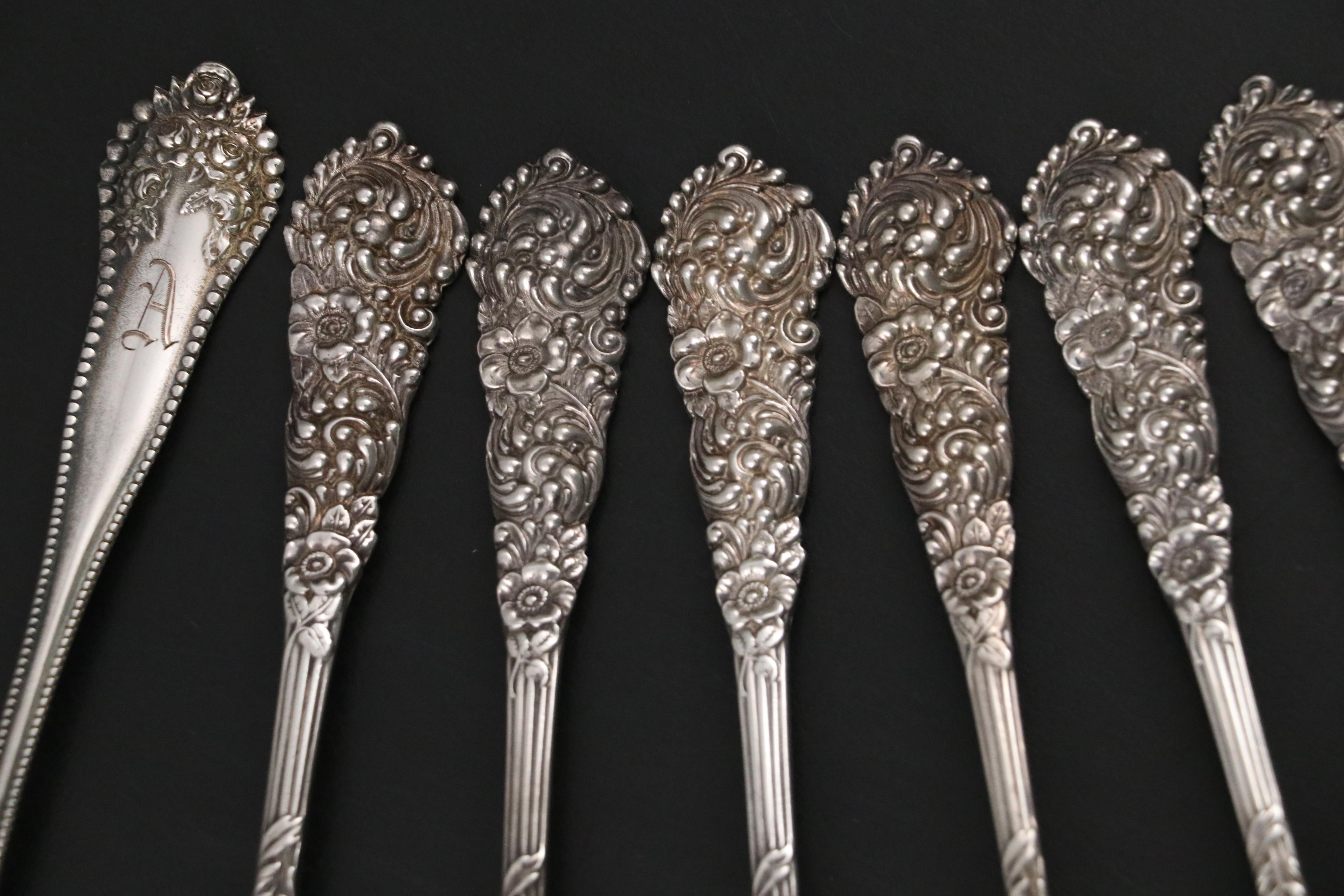 Reed & Barton "Trajan" and Gorham "Golden Lancaster" Sterling Teaspoons