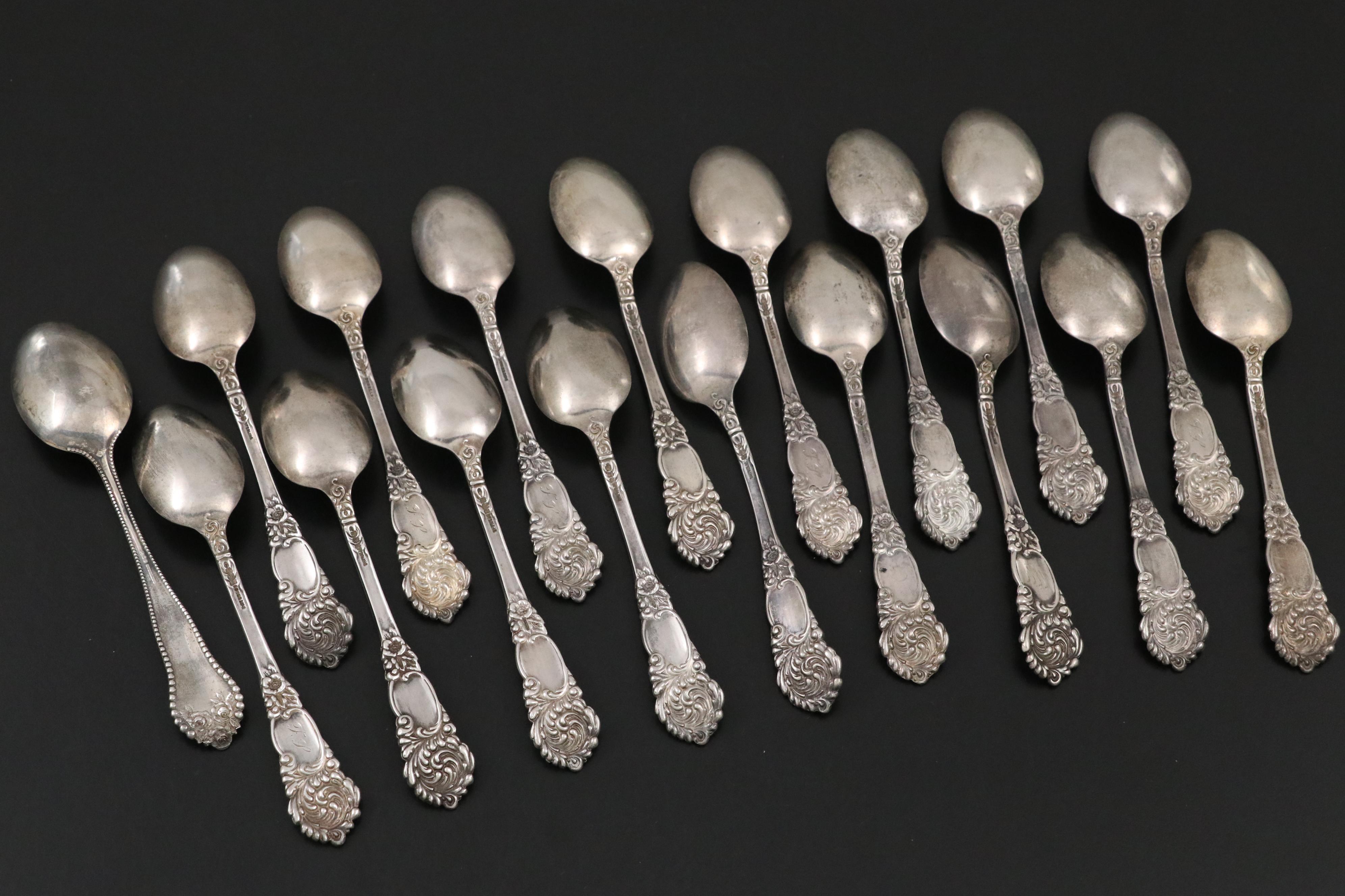 Reed & Barton "Trajan" and Gorham "Golden Lancaster" Sterling Teaspoons