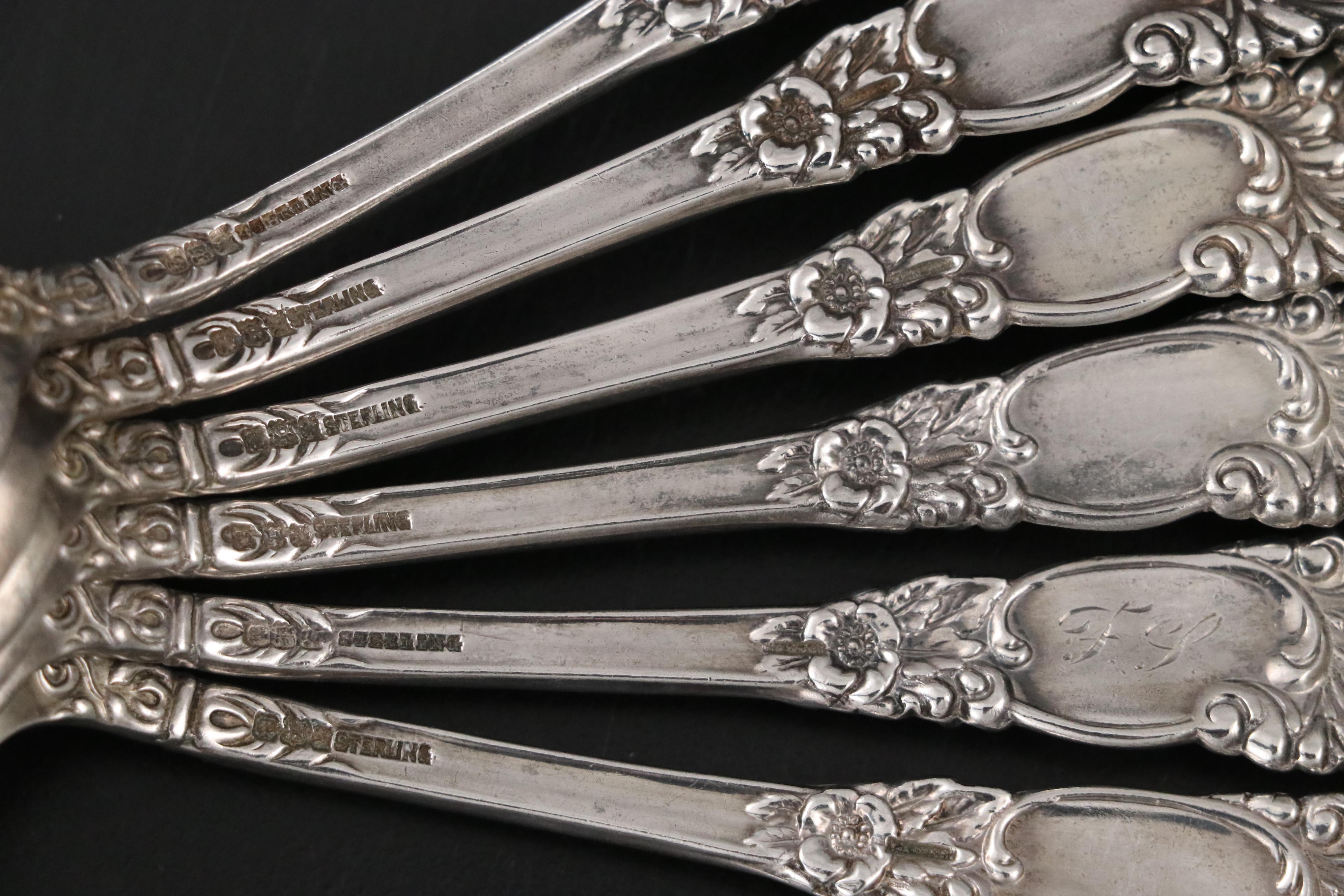 Reed & Barton "Trajan" and Gorham "Golden Lancaster" Sterling Teaspoons