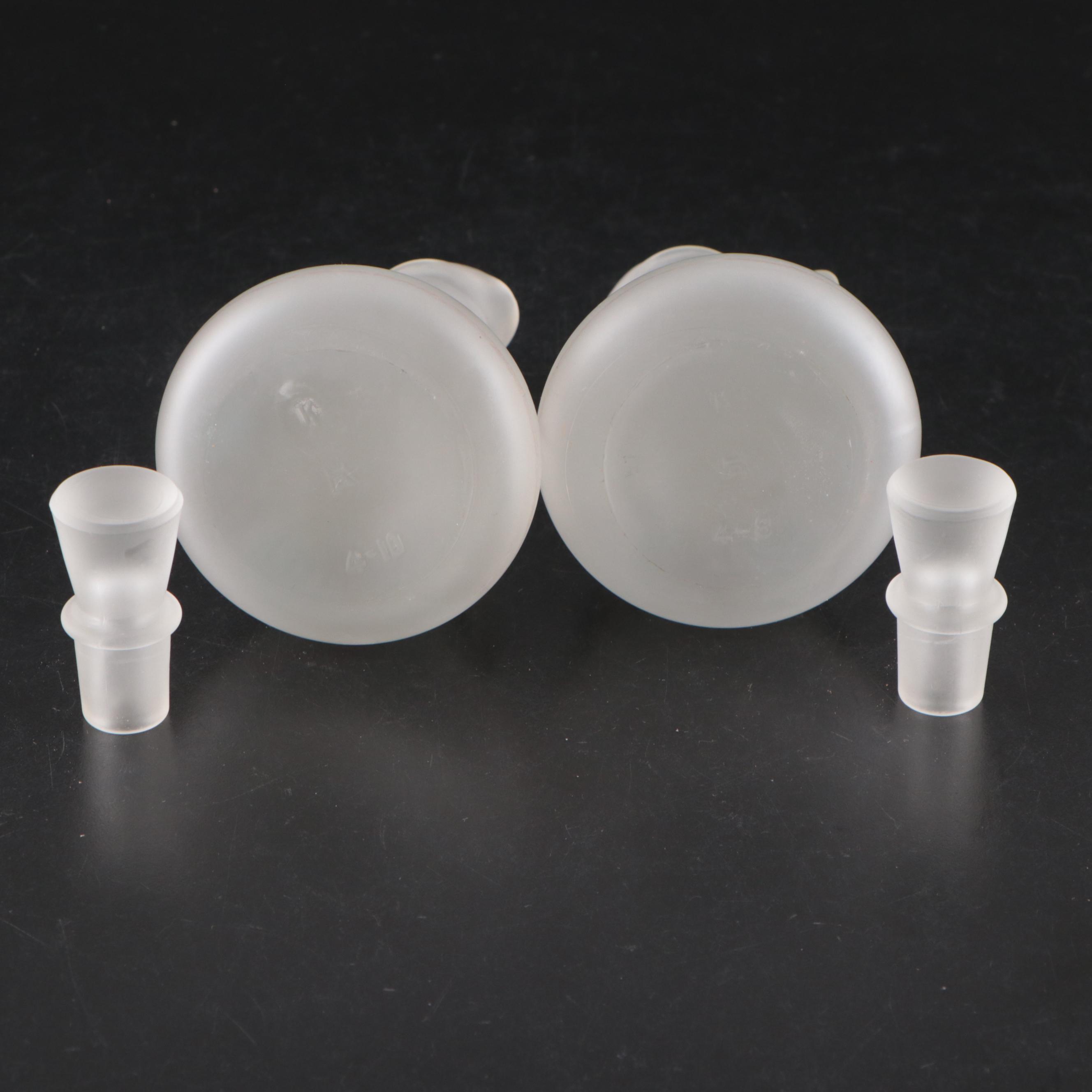 Hazel Atlas Mid Century Modern Frosted Glass Salad Set with Wood Salad Servers