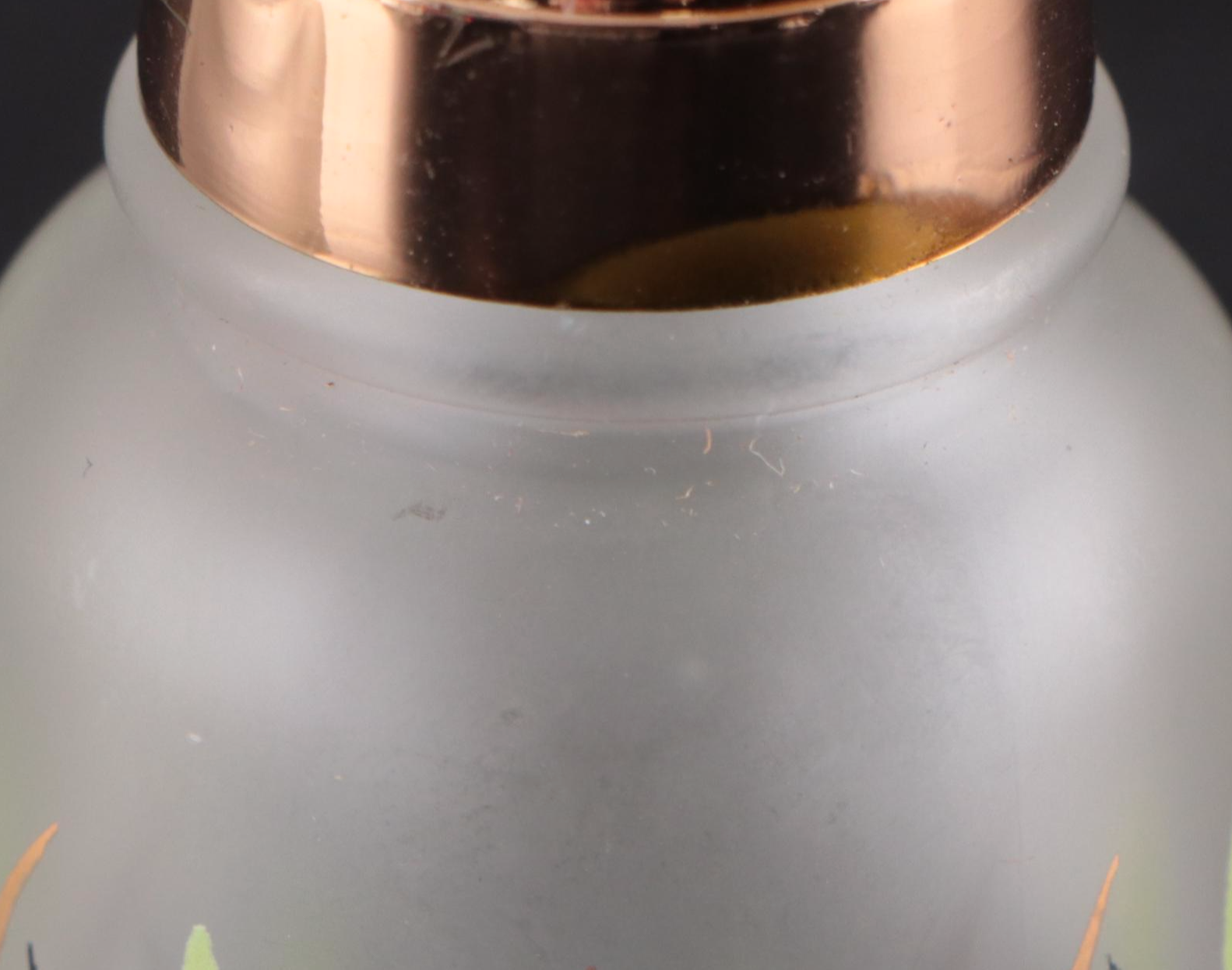 Hazel Atlas Mid Century Modern Frosted Glass Salad Set with Wood Salad Servers