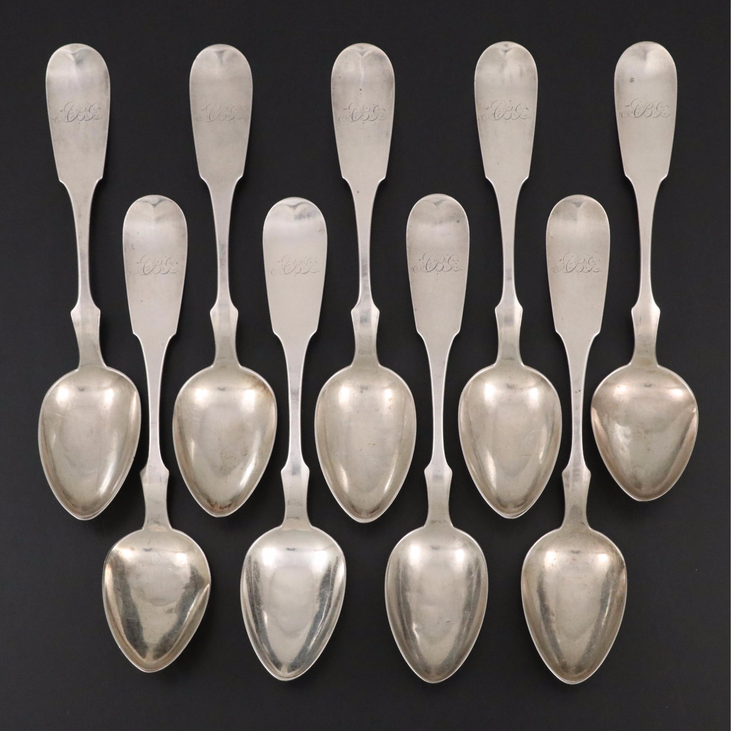 W. Faber Coin Silver Tablespoons, Mid-19th C.
