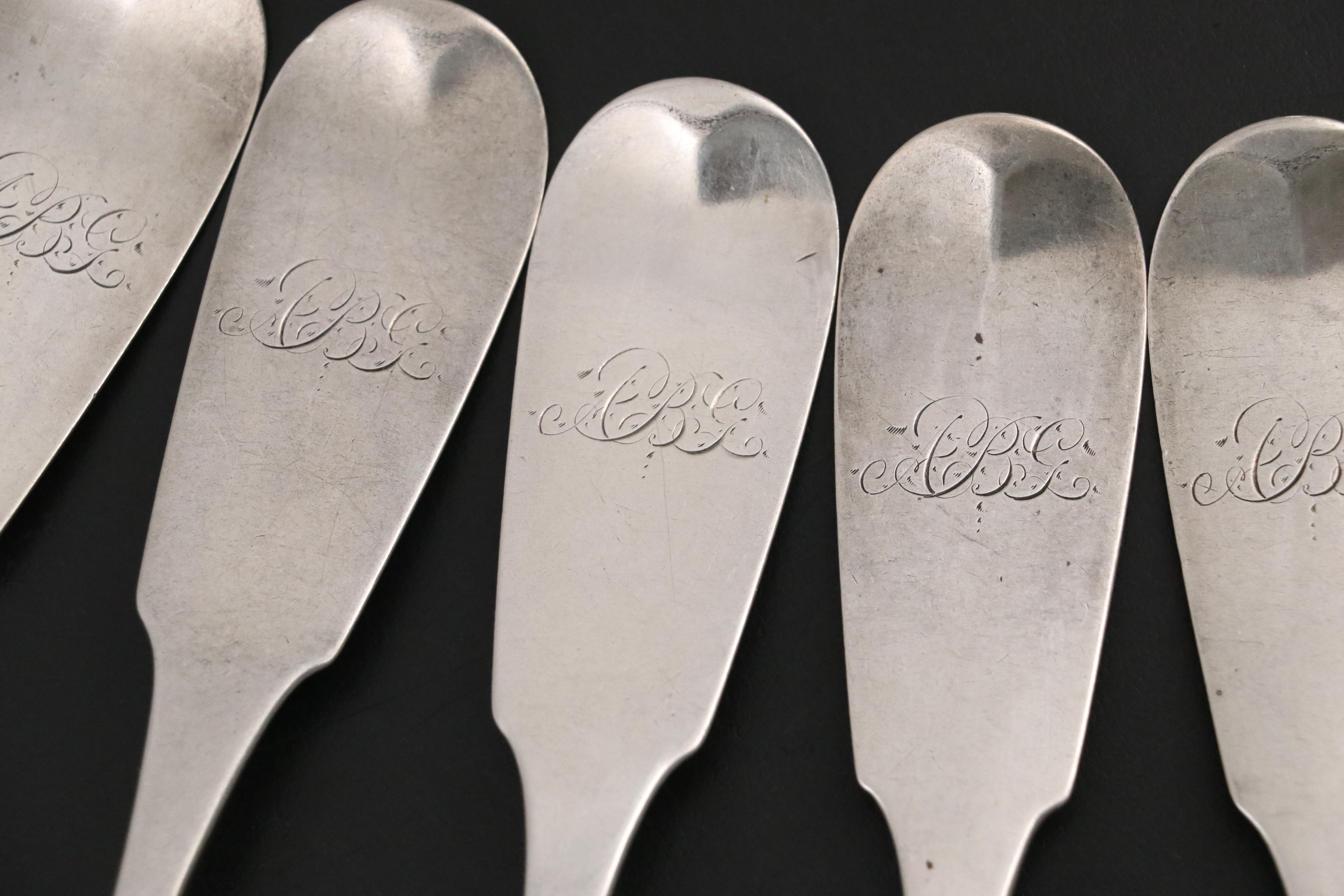 W. Faber Coin Silver Tablespoons, Mid-19th C.