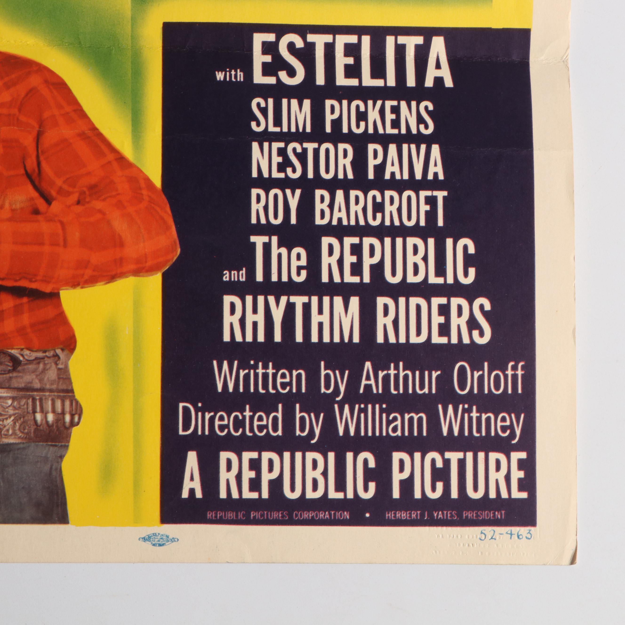 Rex Allen Signed "South Pacific Trail" Movie Poster, Mid 20th Century