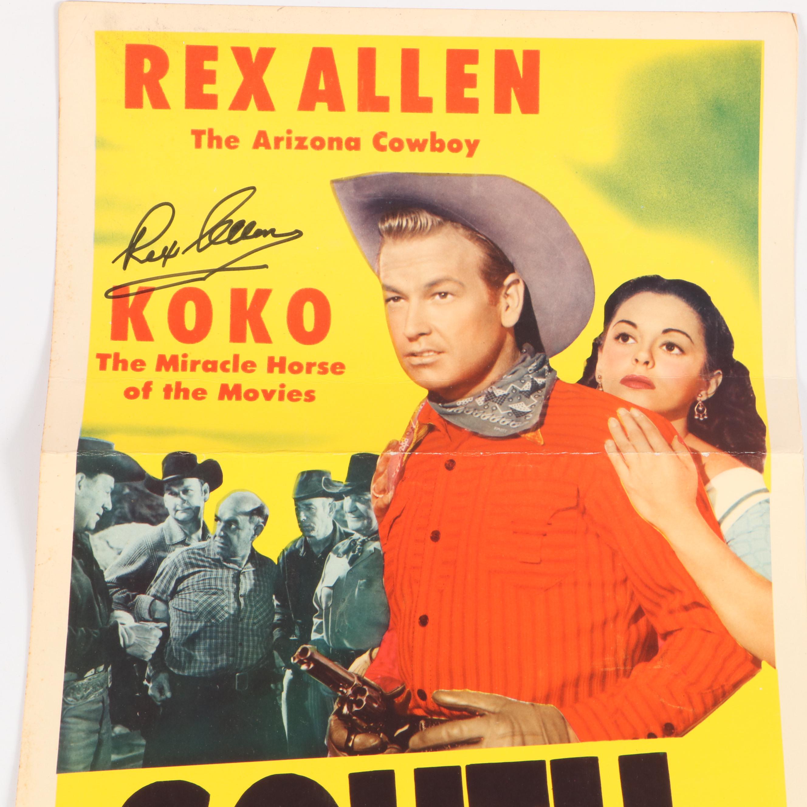 Rex Allen Signed "South Pacific Trail" Movie Poster, Mid 20th Century