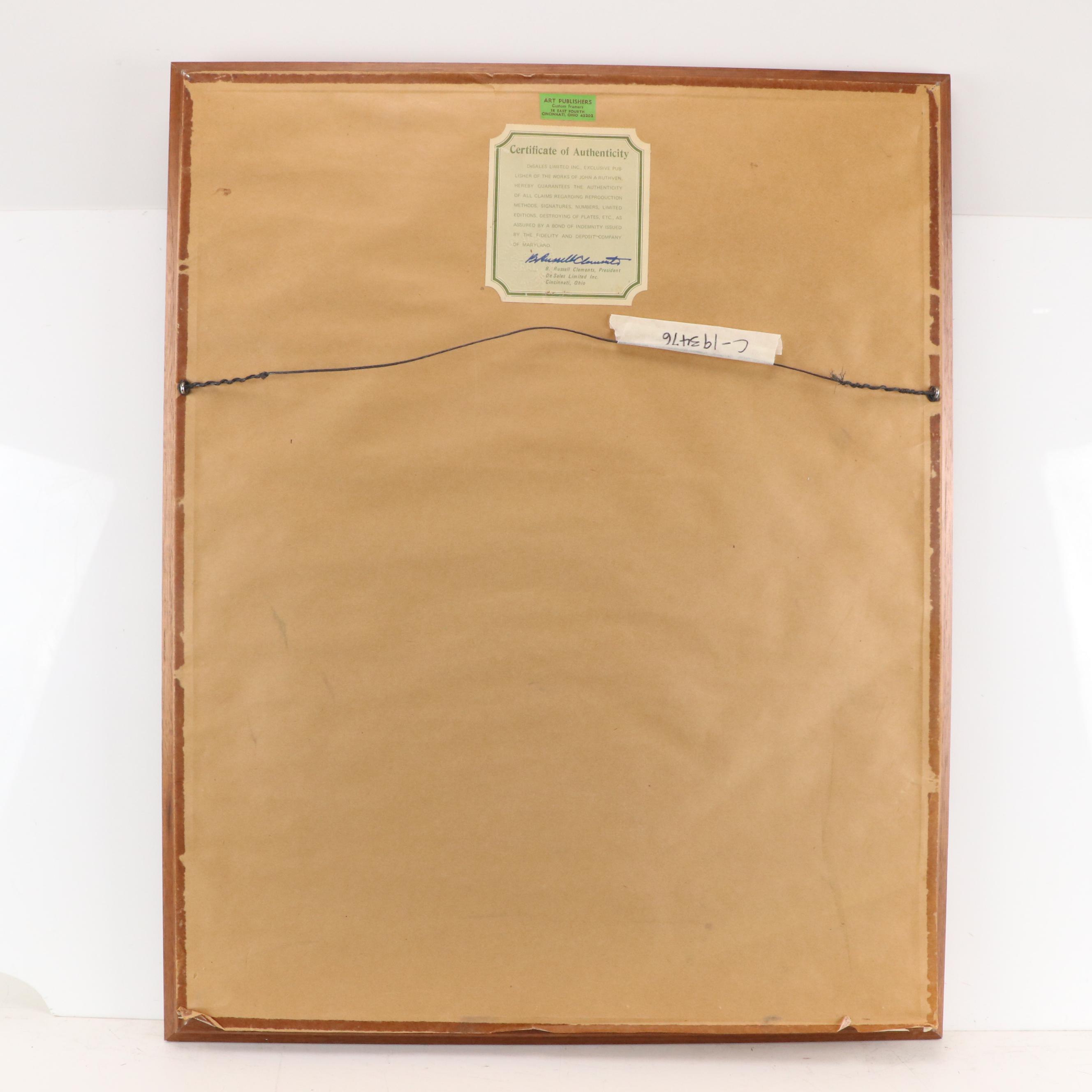 John A. Ruthven Offset Lithograph "Bobwhite Quail"