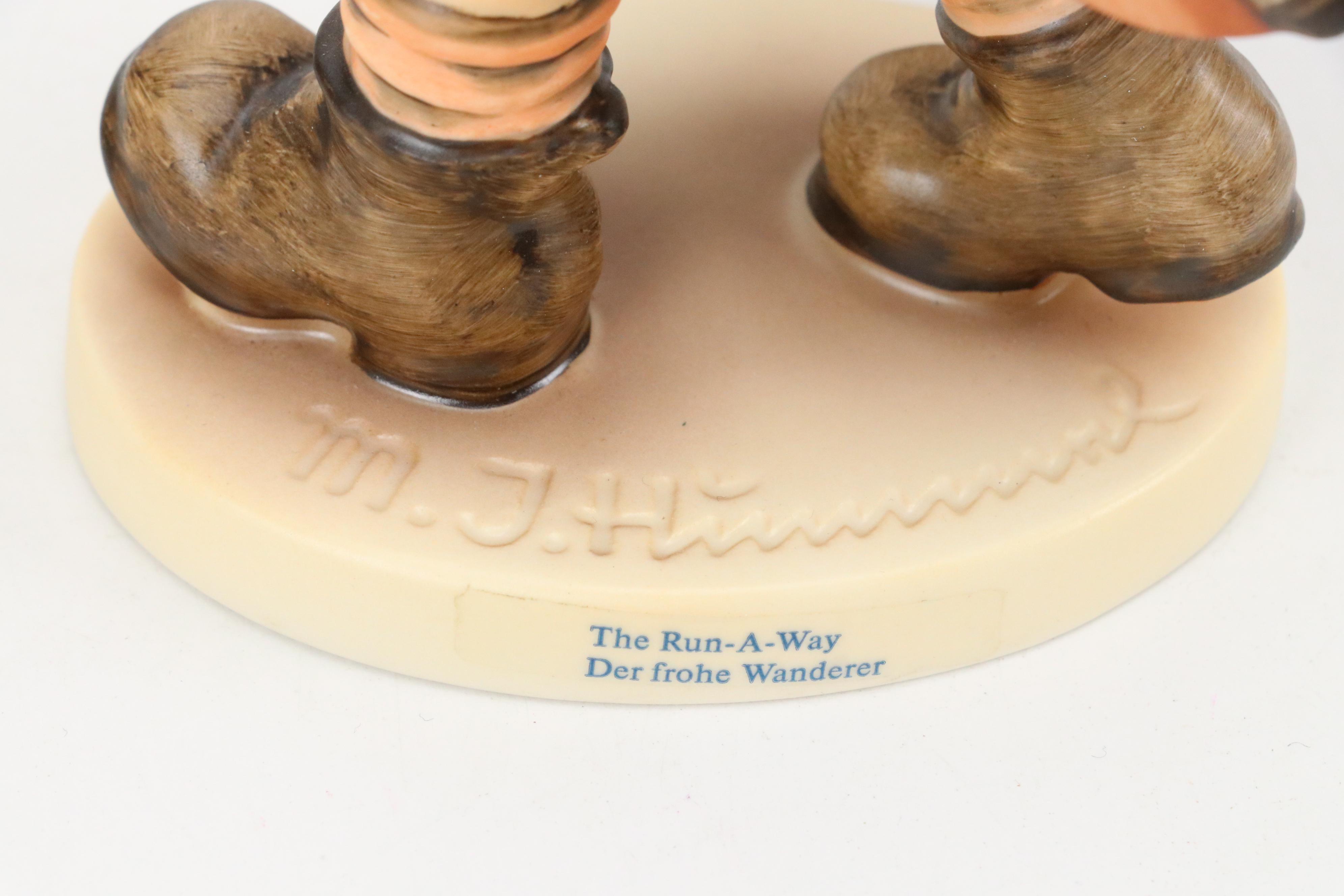 L. E. Smith Hummel Goose Girl Glass Figurine with Other Ceramic Hummel Figurines