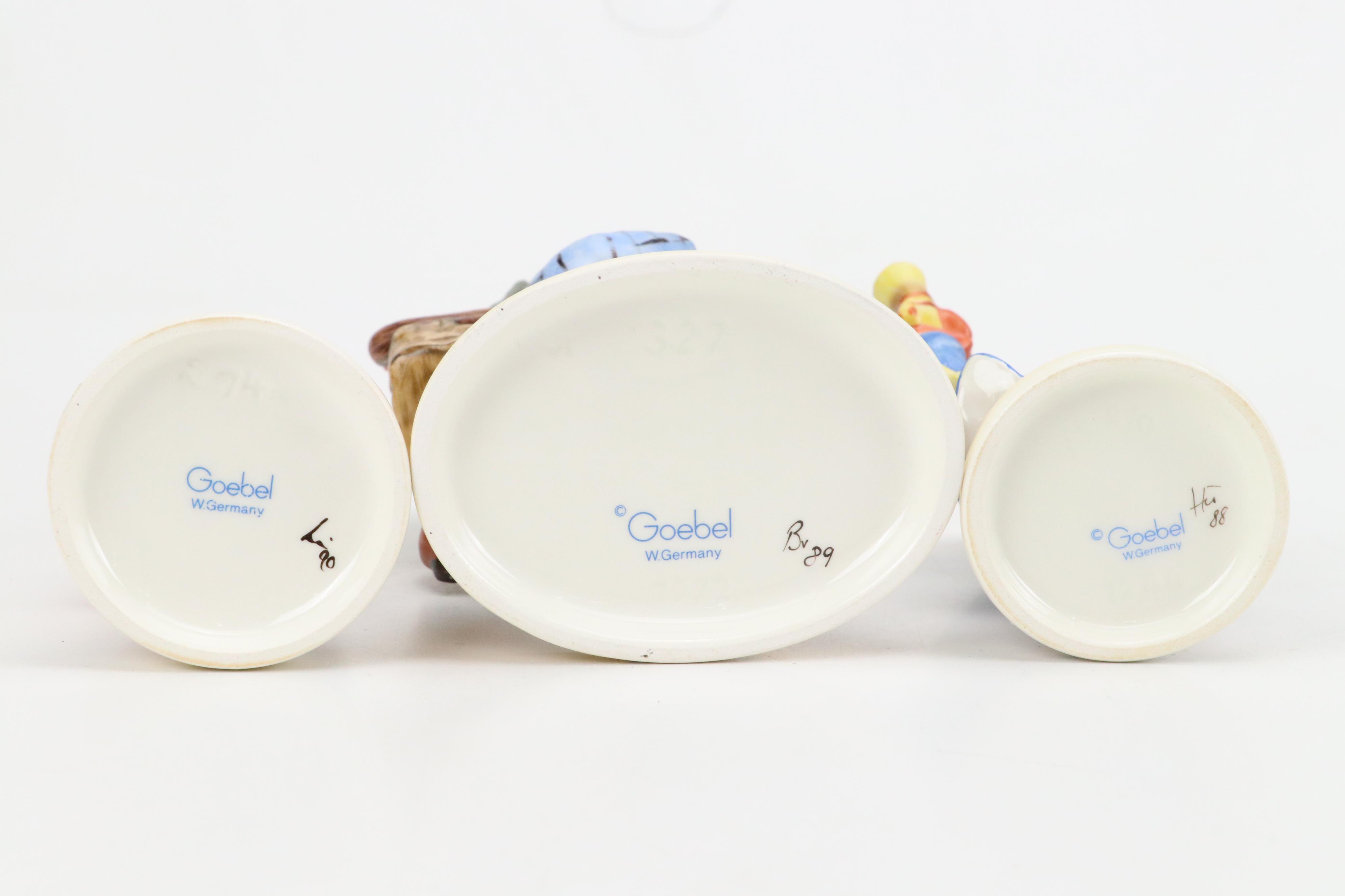 L. E. Smith Hummel Goose Girl Glass Figurine with Other Ceramic Hummel Figurines