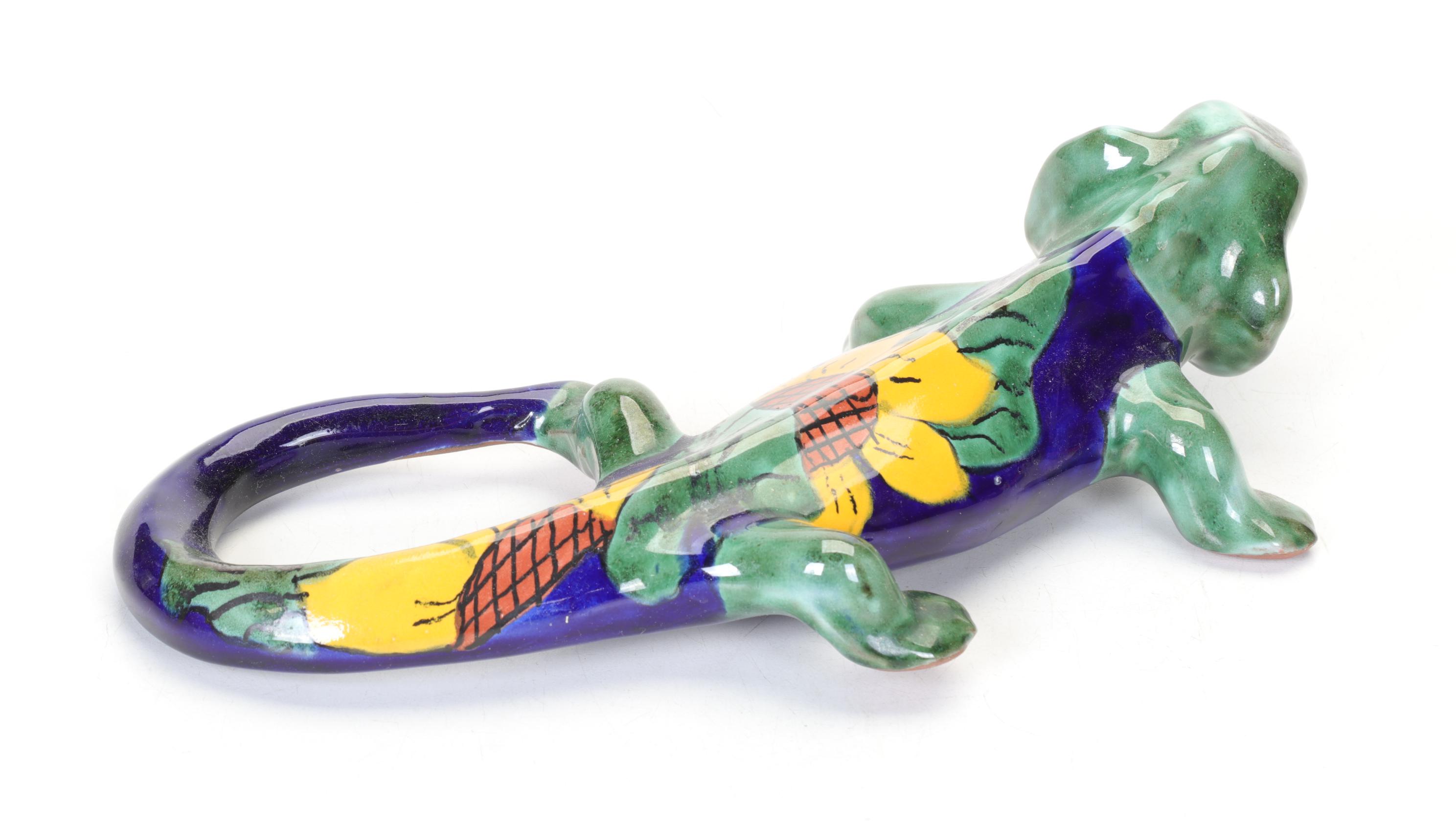 Hand-Painted Mexican Talavera Ceramic Lizards