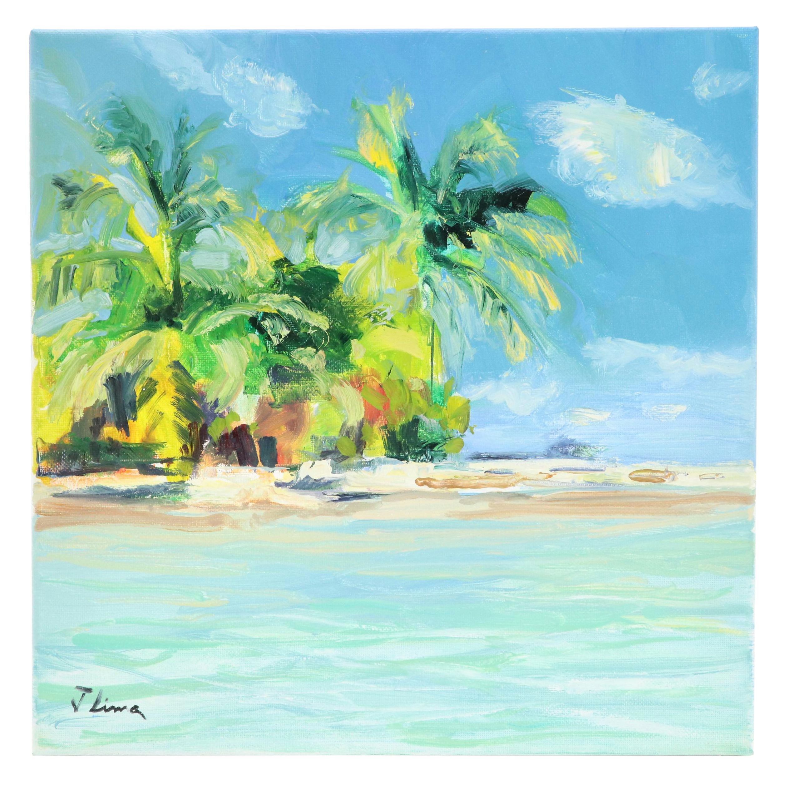 José M. Lima Coastal Landscape Oil Painting, 2024