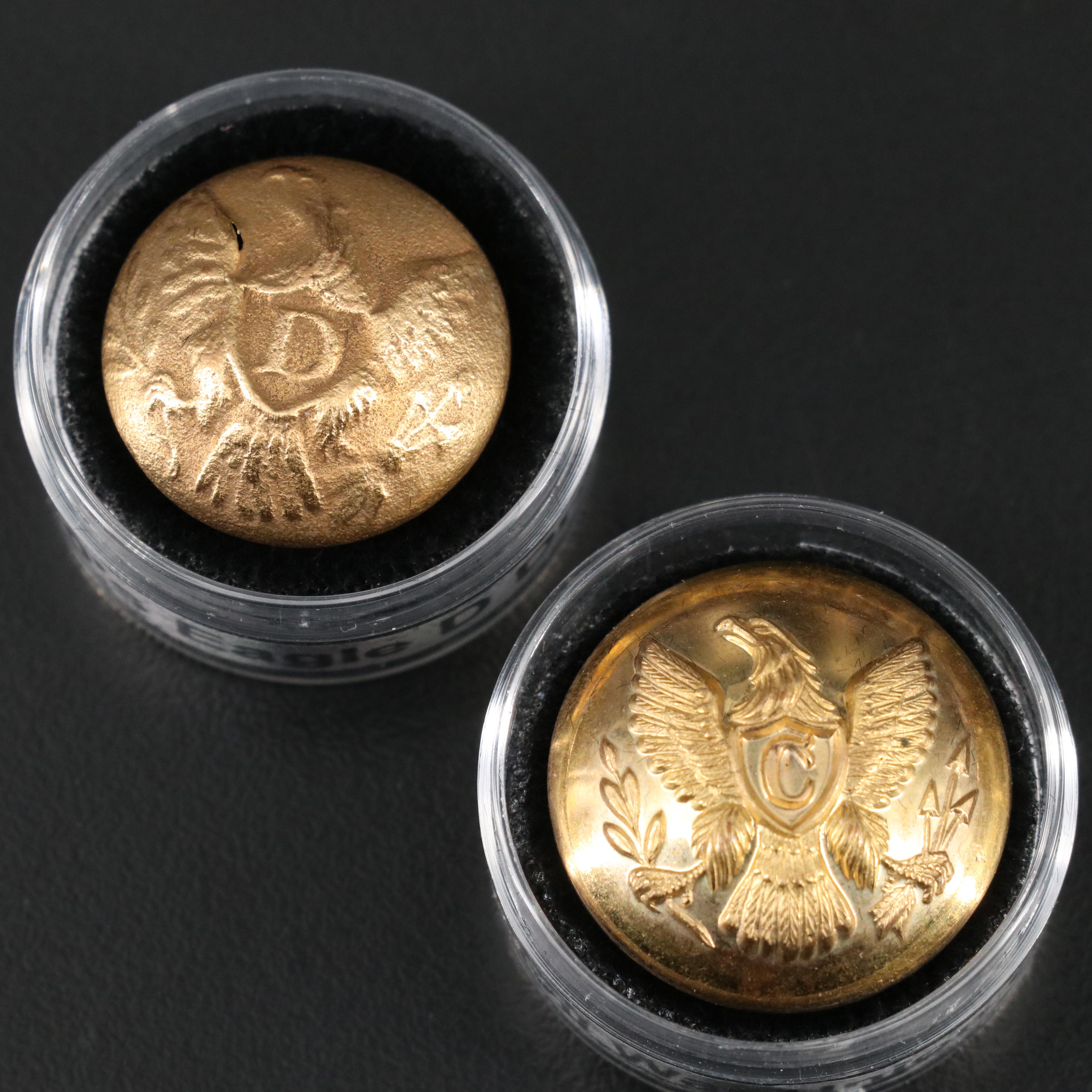 Collection of 18 Original and Reproduction Civil War and Military Buttons