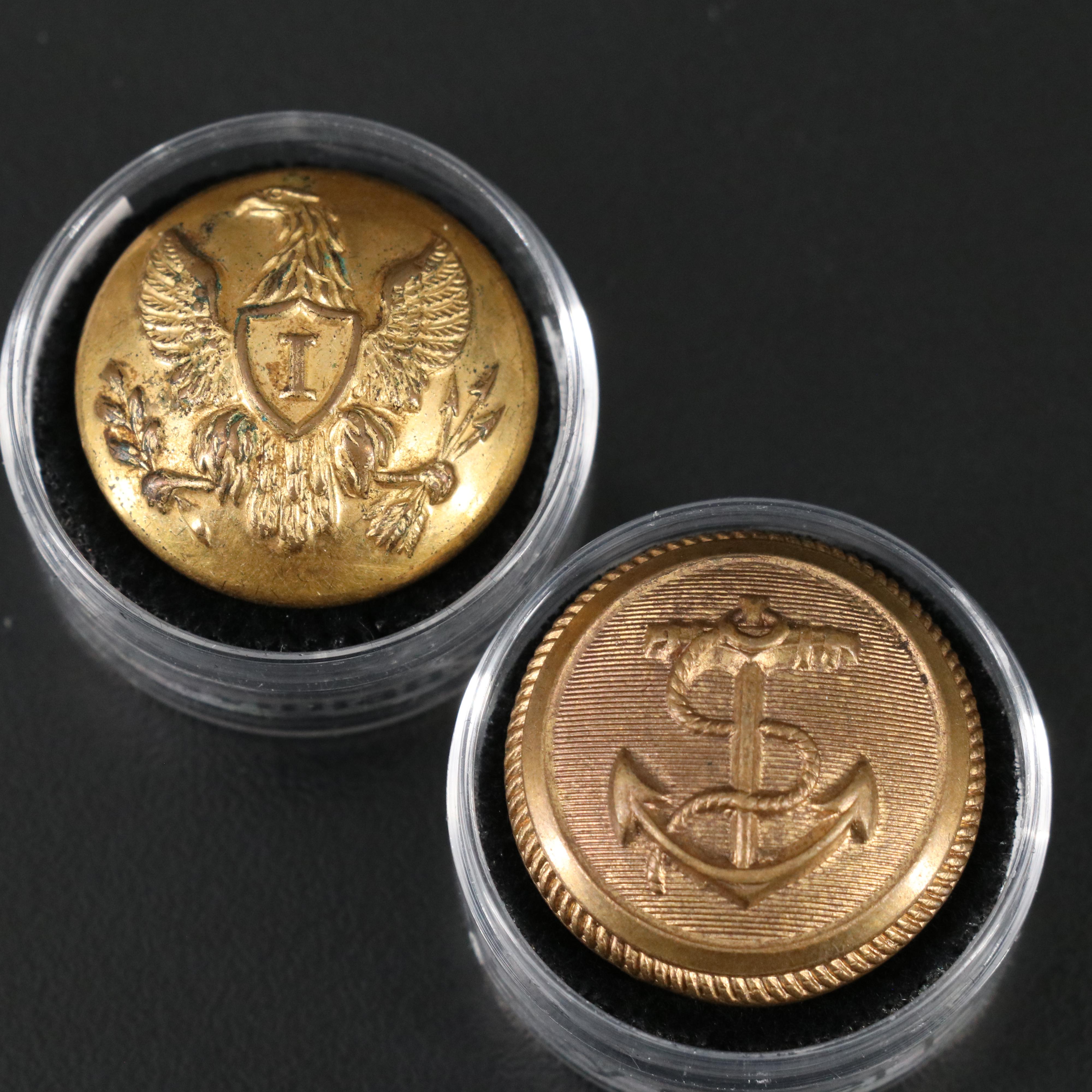 Collection of 18 Original and Reproduction Civil War and Military Buttons