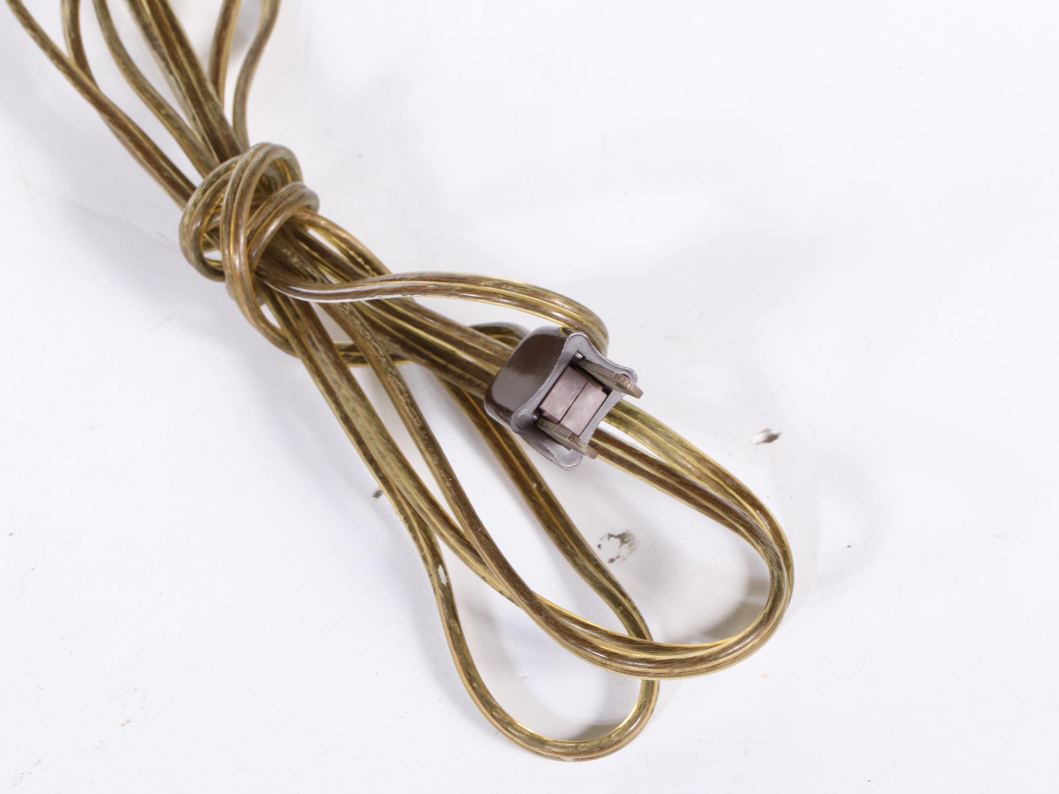 Victorian Gilt Brass with Painted Metal Oil Piano Lamp, Adapted Mid-20th C.